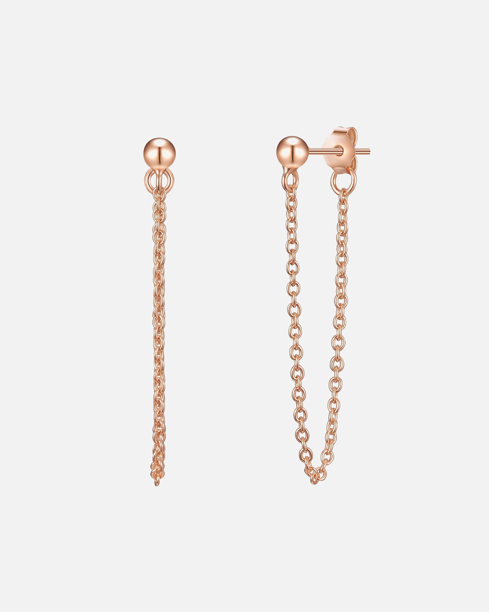 Boucle d'oreilles for FemmePuces d'oreilles en argent Argent sterling en Or rose32,7 mm