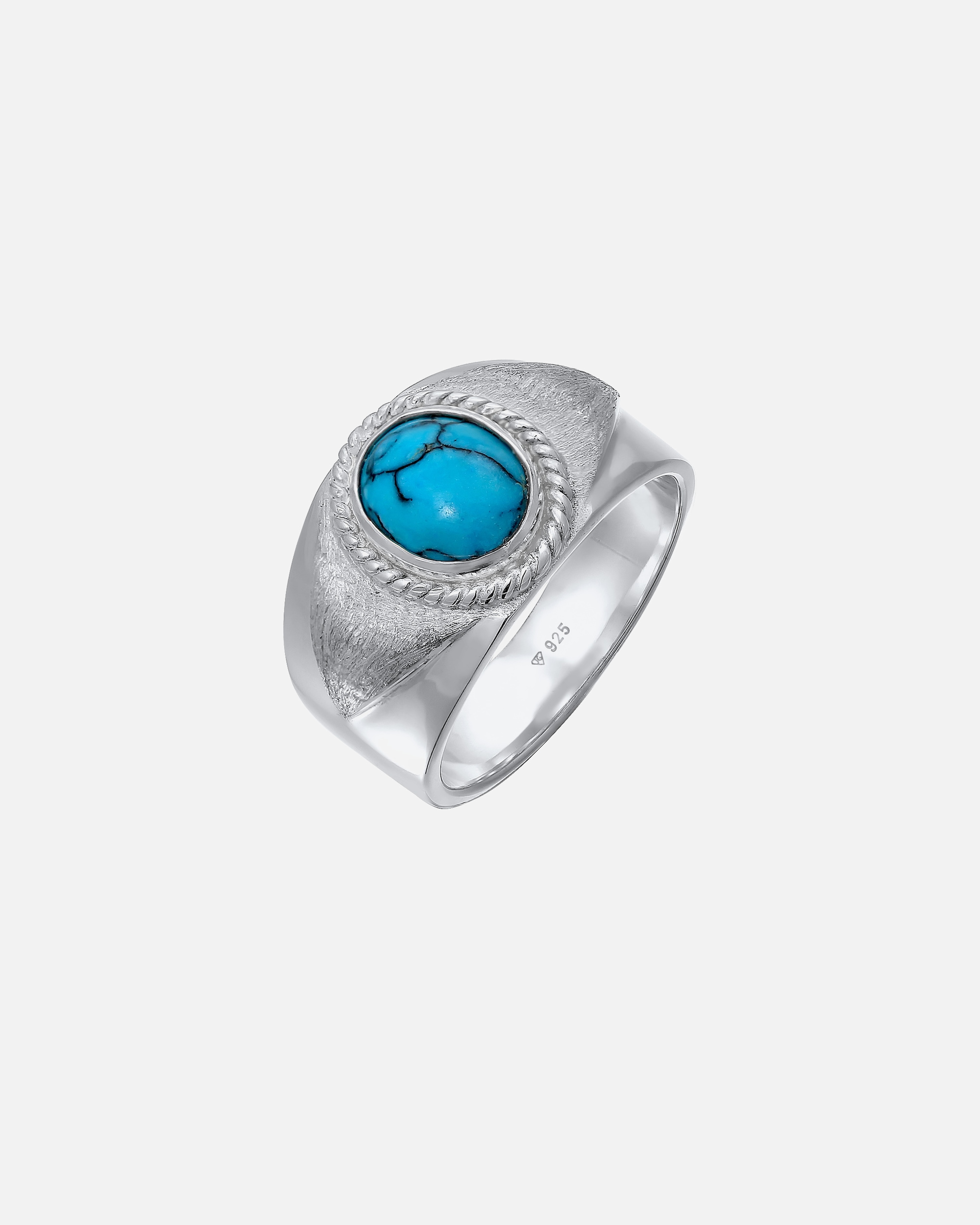 Ring für Männlich KUZZOI Herren Siegelring Türkiser Howlith 925 Silber 60