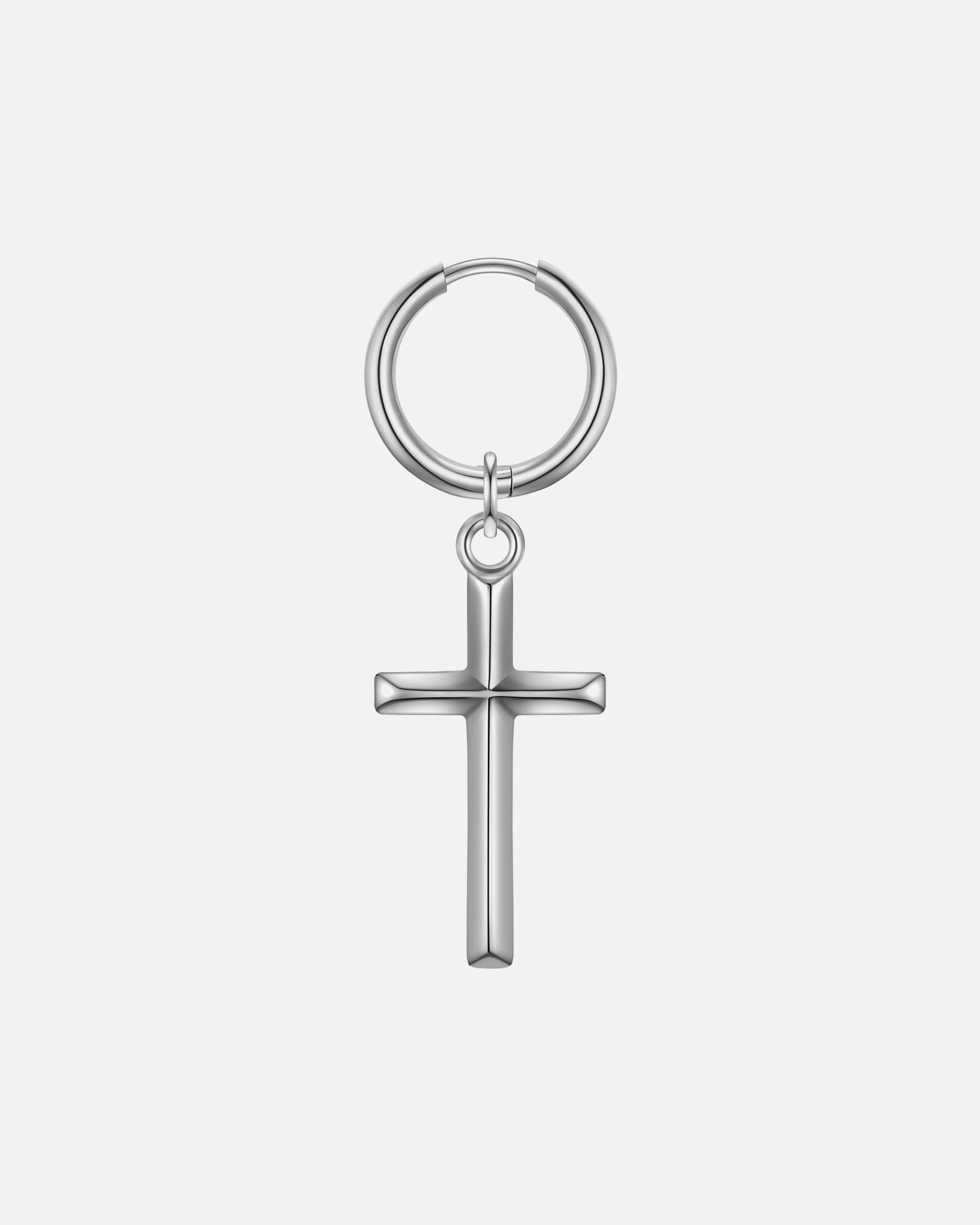 Créoles for HommeTrue RebelsBoucles d´oreilles Croix en Acier inoxydable en Argent38,2 mm