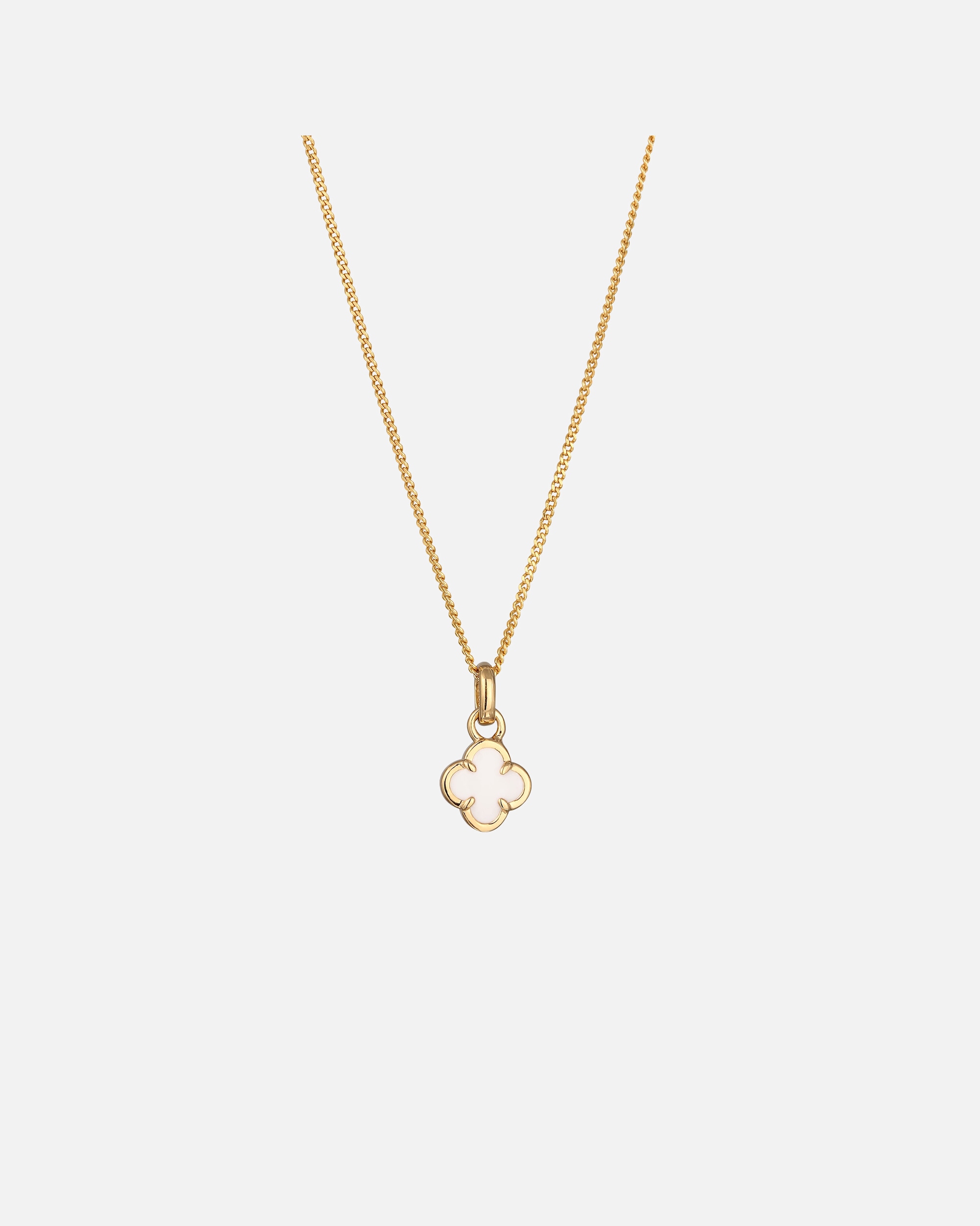 Halskette für Weiblich Elli Kleeblatt Emaille Anhänger 925 Sterling Silber 45