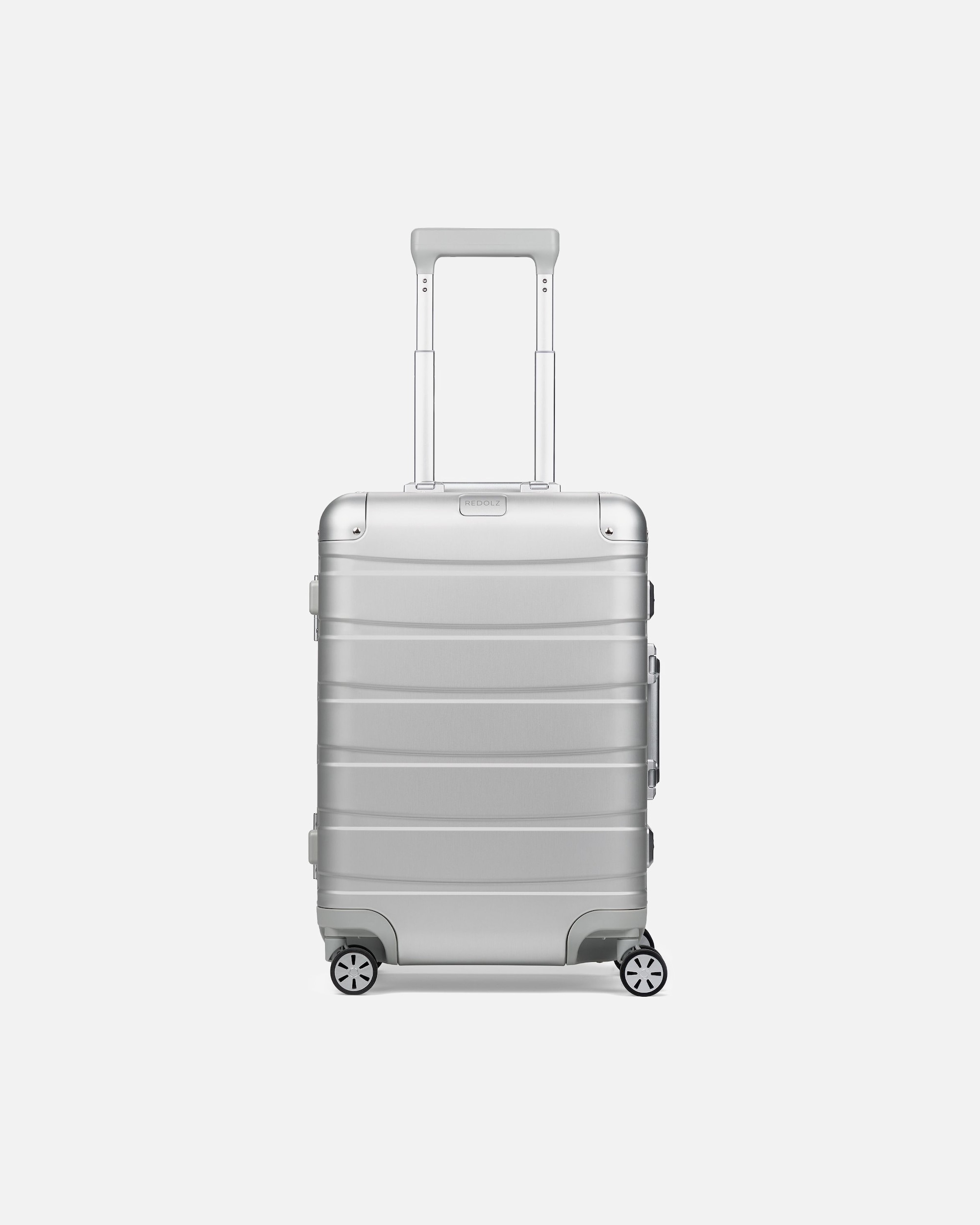 Handgepäckkoffer für Männlich Redolz Pro Aluminium 4 Rollen Kabinentrolley S 55 cm silver