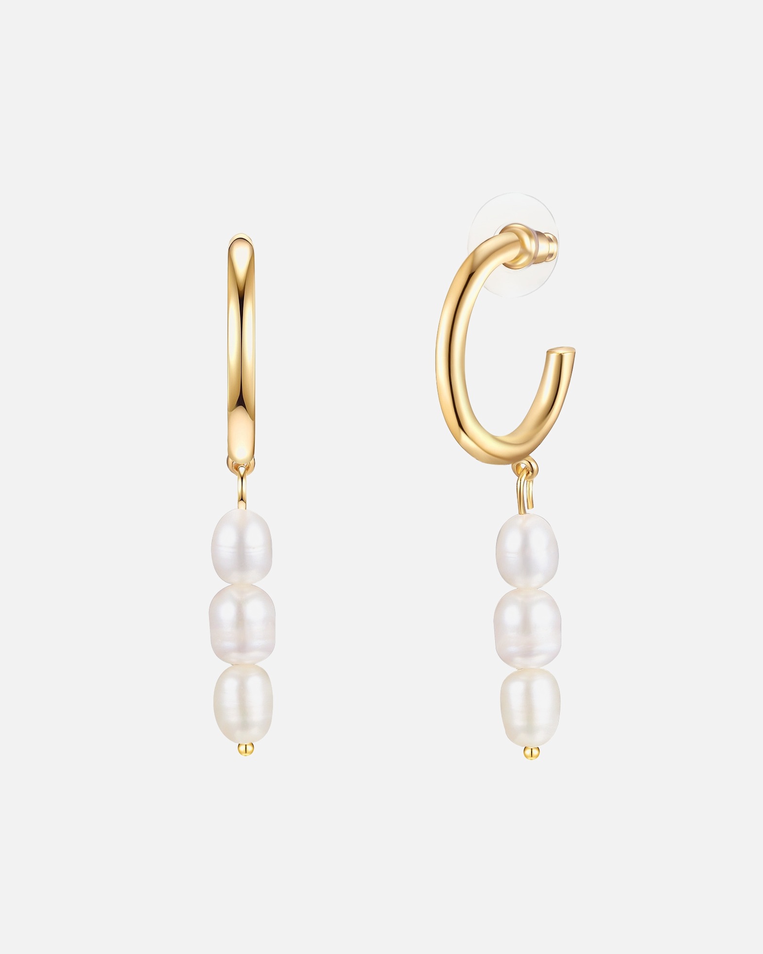 Créoles for FemmeCréoles tendance Métal Perle de culture d'eau douce en Or jaune56,4 mm