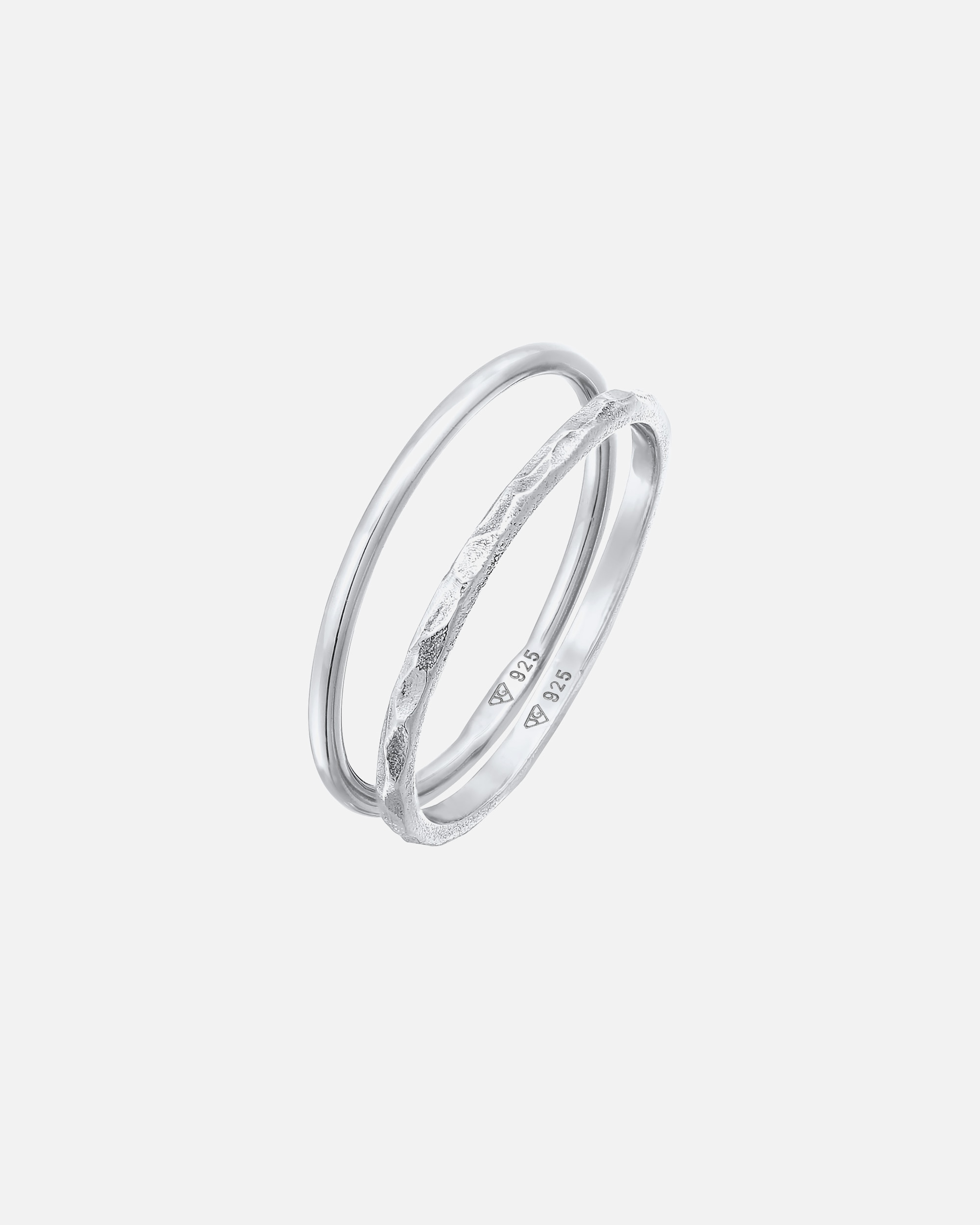 Ring für Weiblich Elli Elli Ring Stapelringe Stacking Bandring 2er Set 925 Silber 52