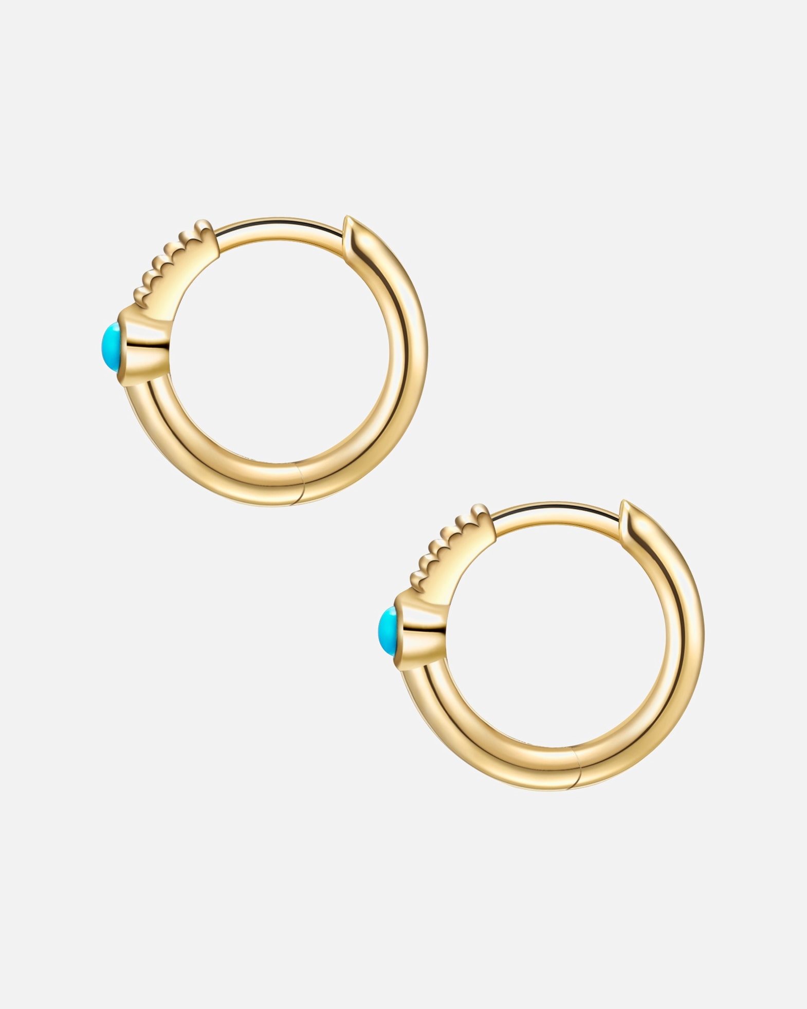 Boucle d'oreilles for FemmeGlanzstücke MünchenCréoles en argent Argent sterling Turquoise reconstituée en Or jaune11,2 mm