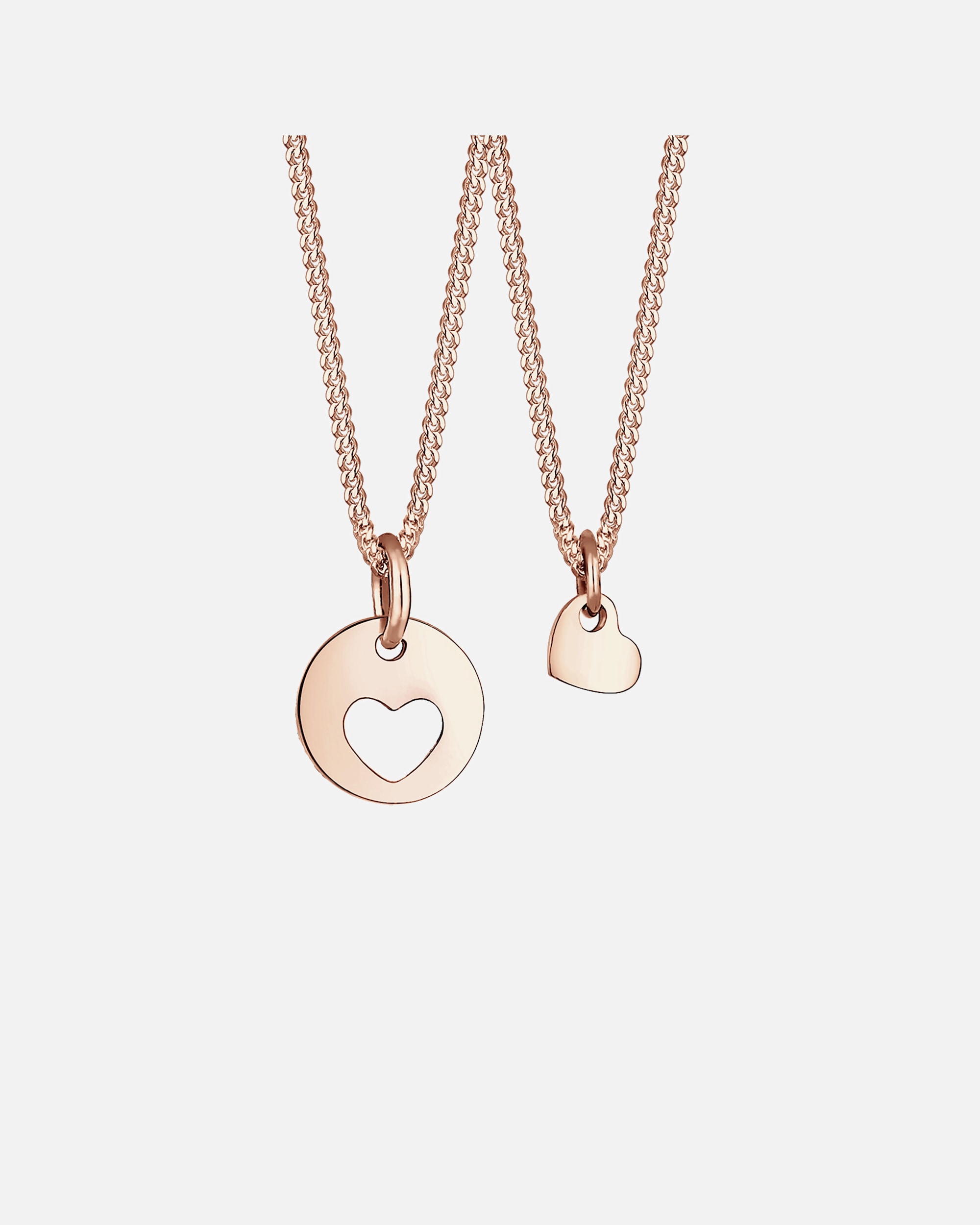 Collier for FemmeElliFemmes Ensemble Coeur Cut-Out Pendentif Mère Enfants Amour en Argent Sterling 925 Plaqué Or Roserosefarben