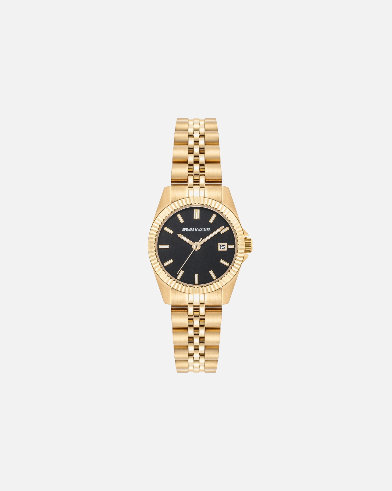 Uhr für Weiblich Spears & Walker Armband-Uhr aus Edelstahl in gelbgold 27,5 mm