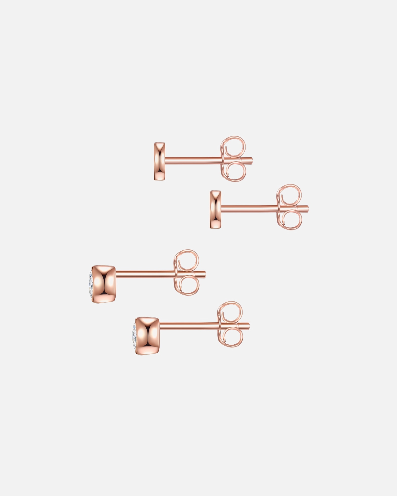 Boucle d'oreilles for FemmeGlanzstücke MünchenPuces d'oreilles en argent Argent sterling Oxyde de zirconium (CZ) en Or rose3,8/4,0 mm