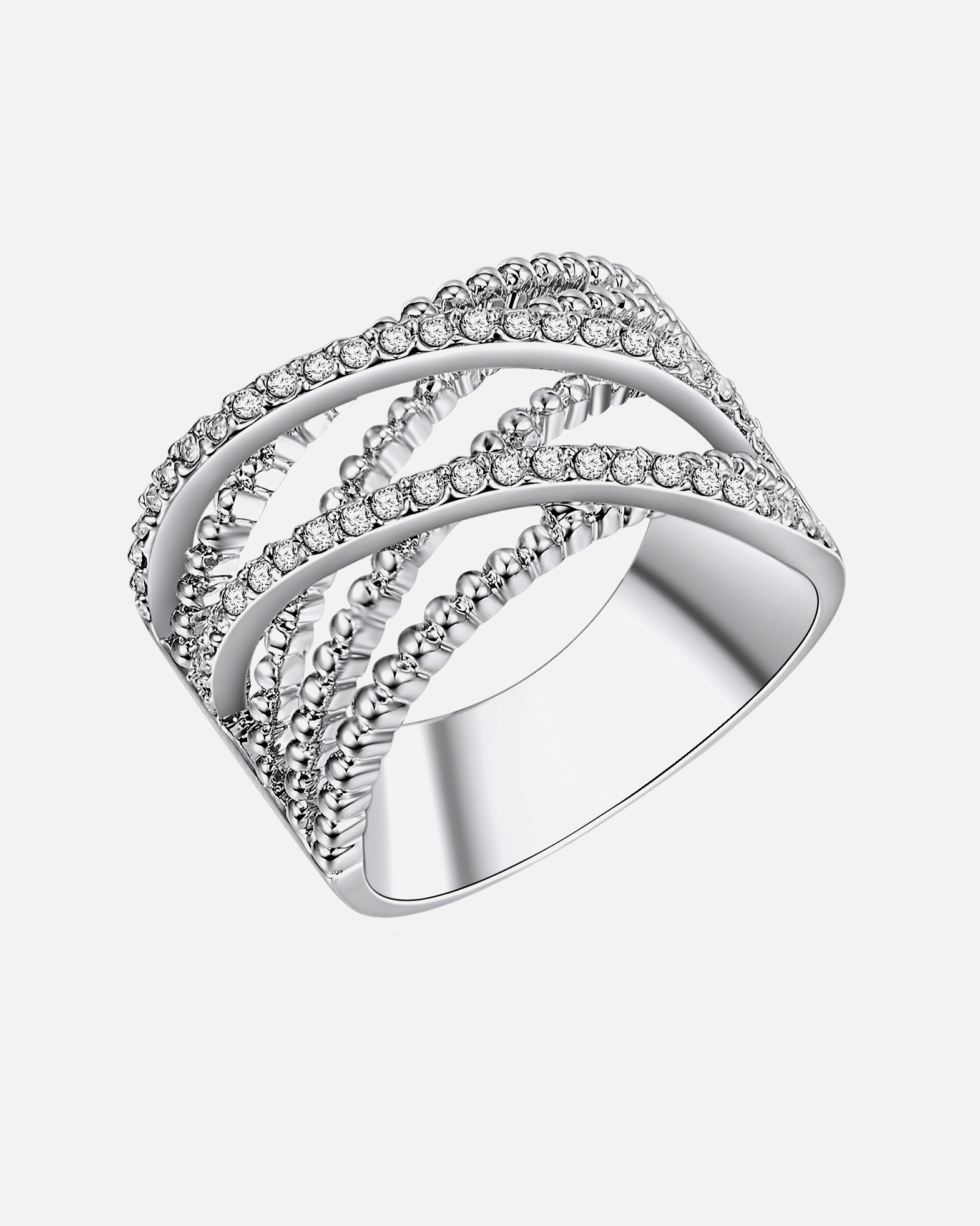 Bague for FemmeLulu & JaneBague tendance Métal Verre en Argent52