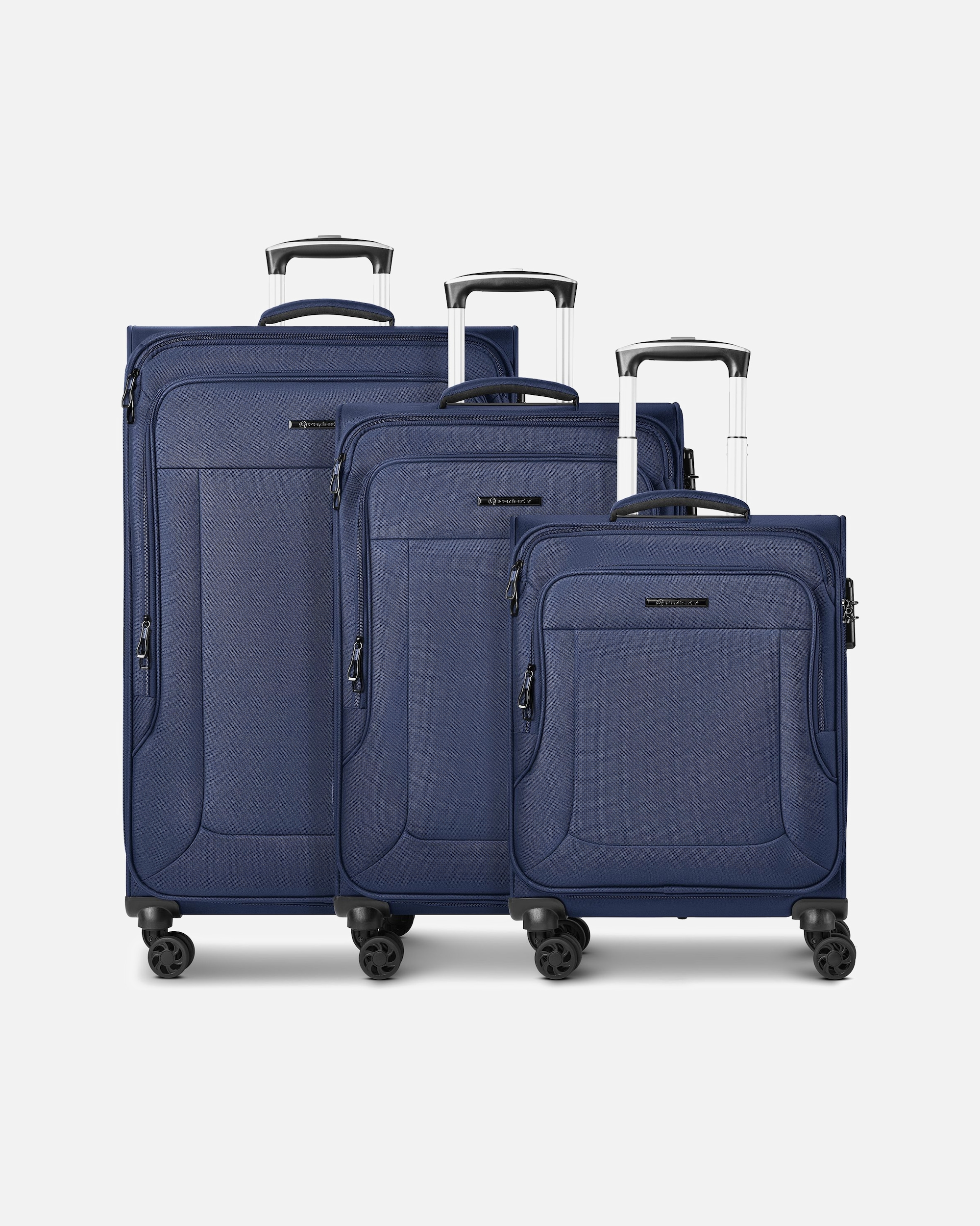 Koffer für Männlich Franky Melbourne 3.0 4-Rollen Kofferset 3tlg. mit Dehnfalte dark blue