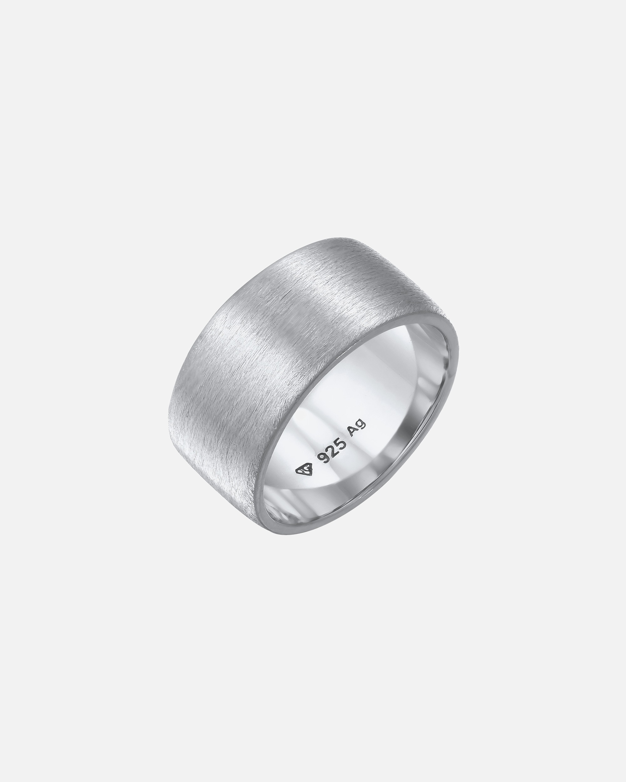 Ring für Weiblich Elli Bandring Breit Matt Gebürstet Basic 925 Silber 54