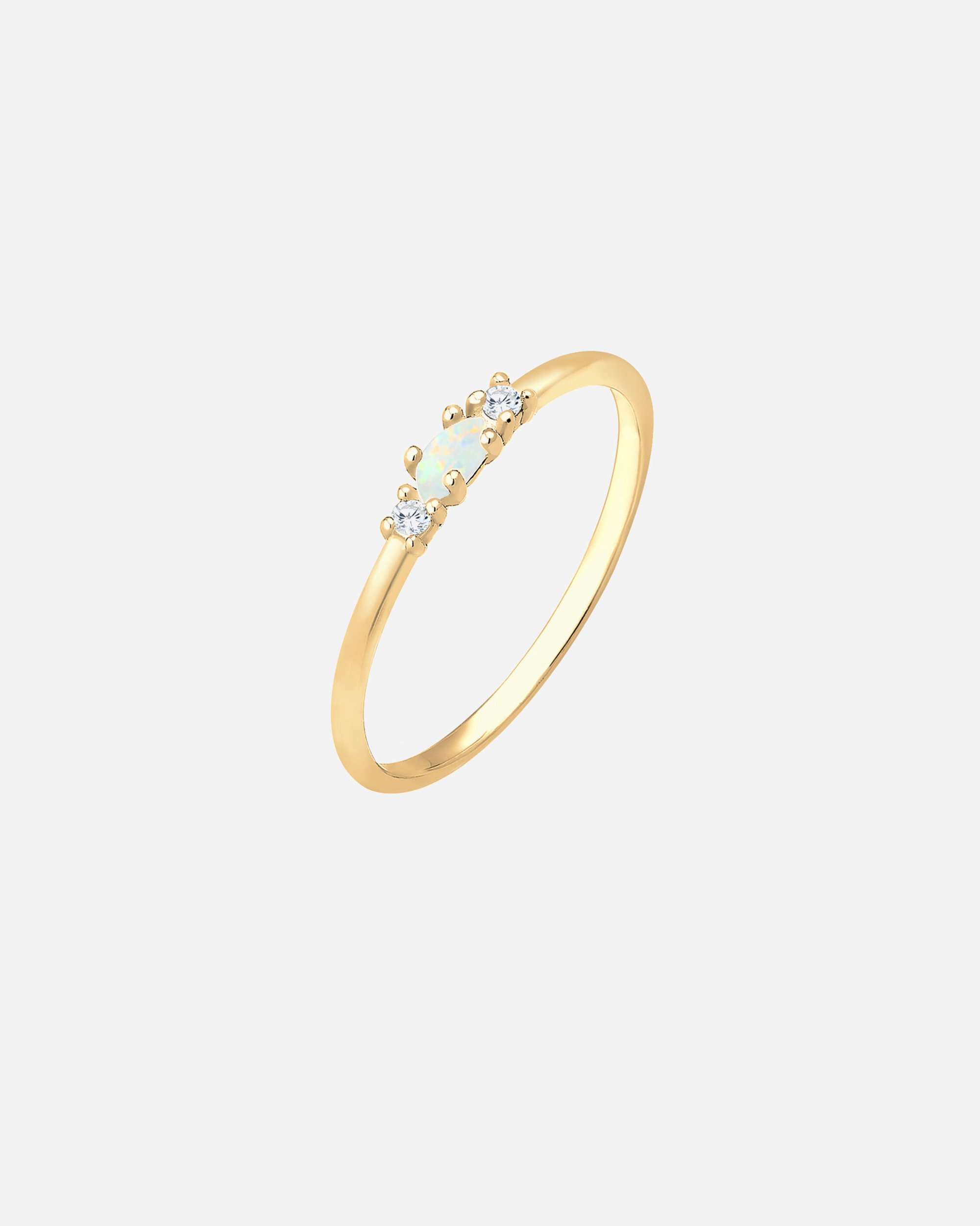 Ring für Weiblich Elli Vintage Zirkonia Marquise Opal 925 Sterling Silber vergoldet 52