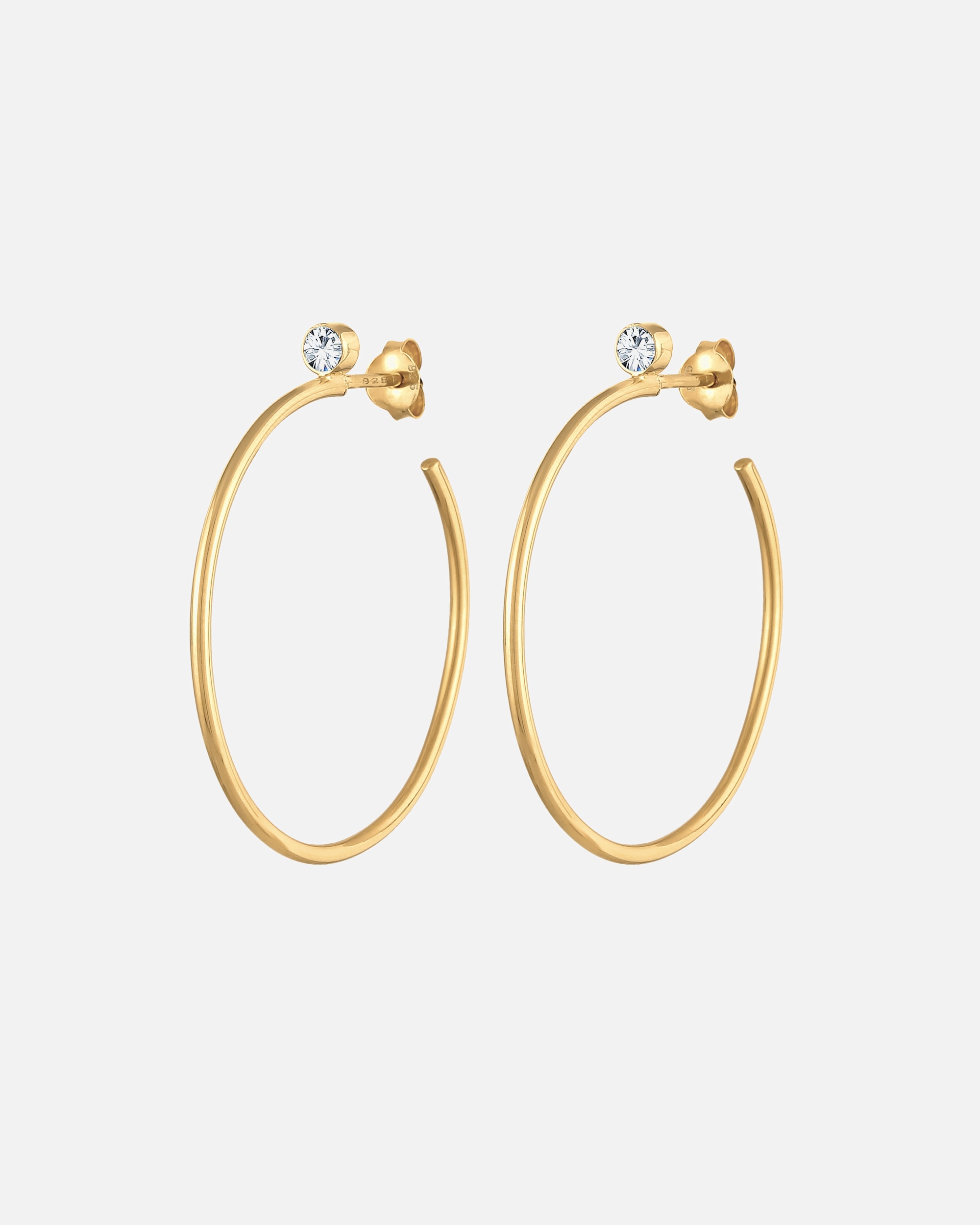 Ohrringe für Weiblich Elli PREMIUM Creolen Stecker 925 Silber, mit Kristallen von Swarovski® goldfarben