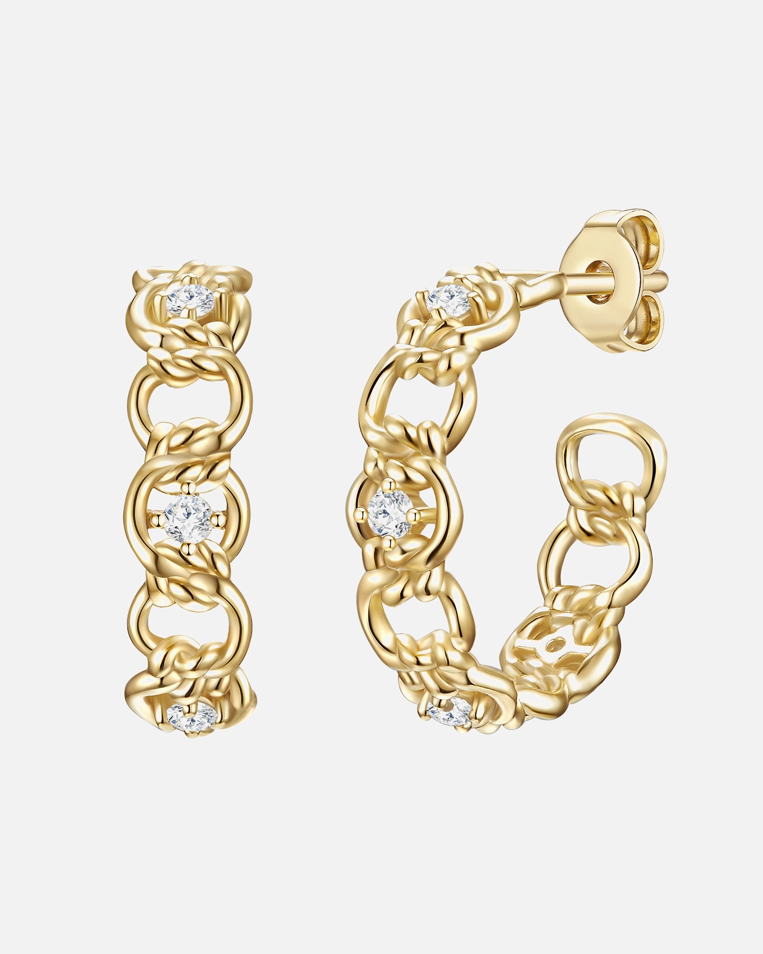 Boucle d'oreilles for FemmeGlanzstücke MünchenCréoles en argent Argent sterling Oxyde de zirconium (CZ) en Or jaune19,2 mm