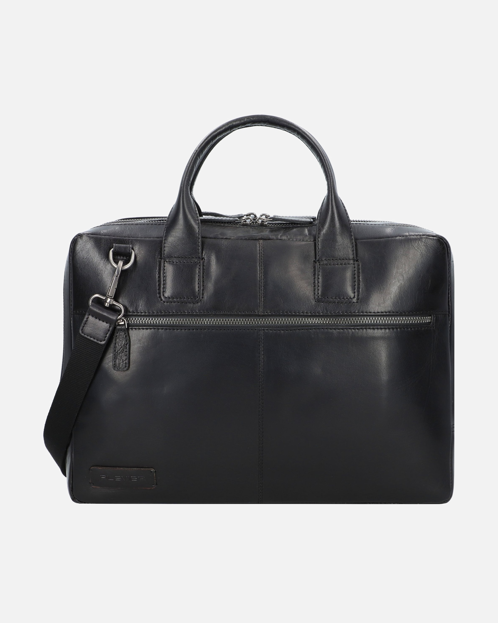 Laptoptasche für Männlich Plevier Rock Flint Aktentasche RFID Schutz Leder 41 cm Laptopfach schwarz