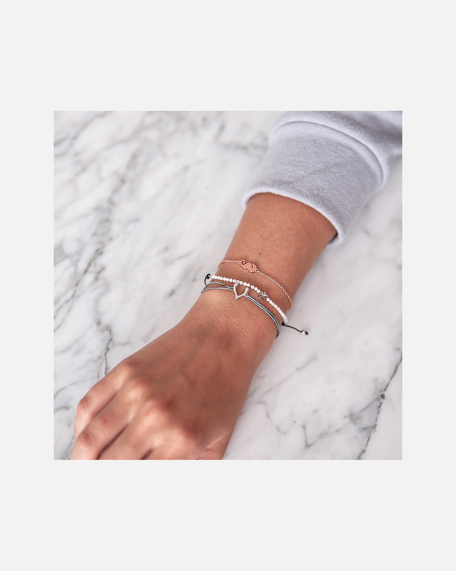 Bracelet for FemmeGlanzstücke MünchenBracelet en argent Hippocampe Argent sterling en Or rose17,0 cm Basislänge + 3,0 cm Verlängerung