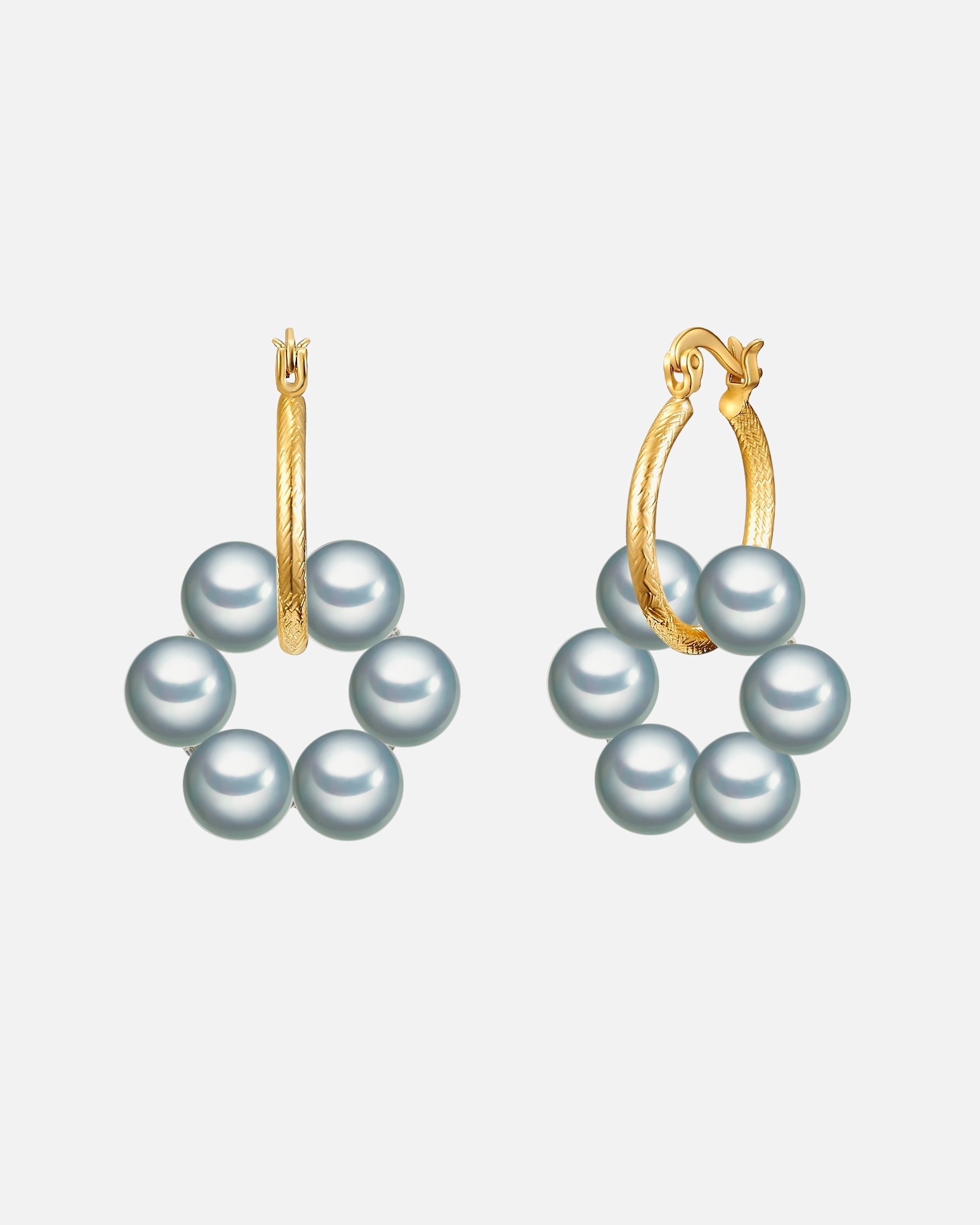 Créoles for FemmeYokoamiiCréoles en perle Laiton Perles organiques en Argent37,1 mm