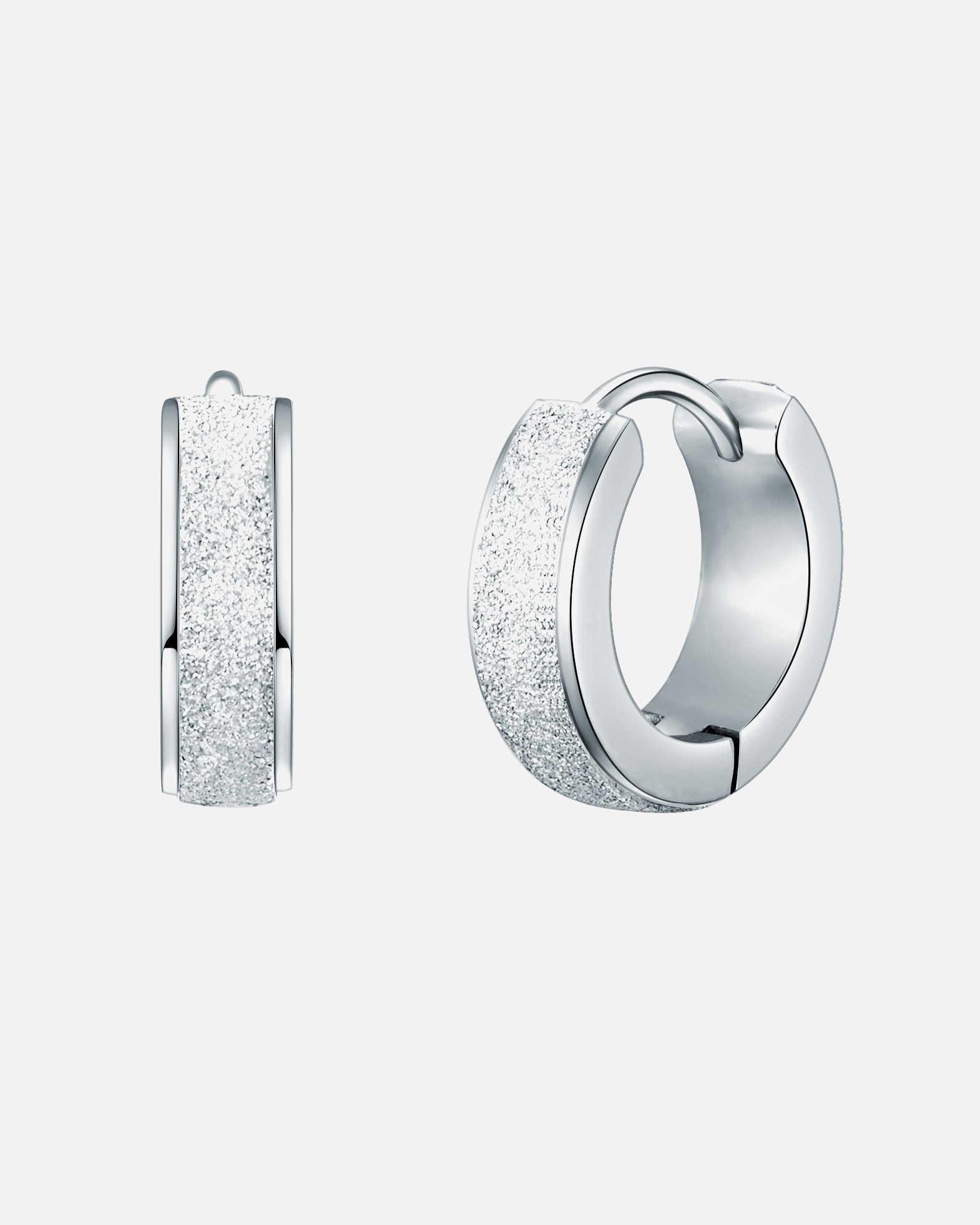 Creolen für Weiblich Creolen Edelstahl in Silber 12,9 mm