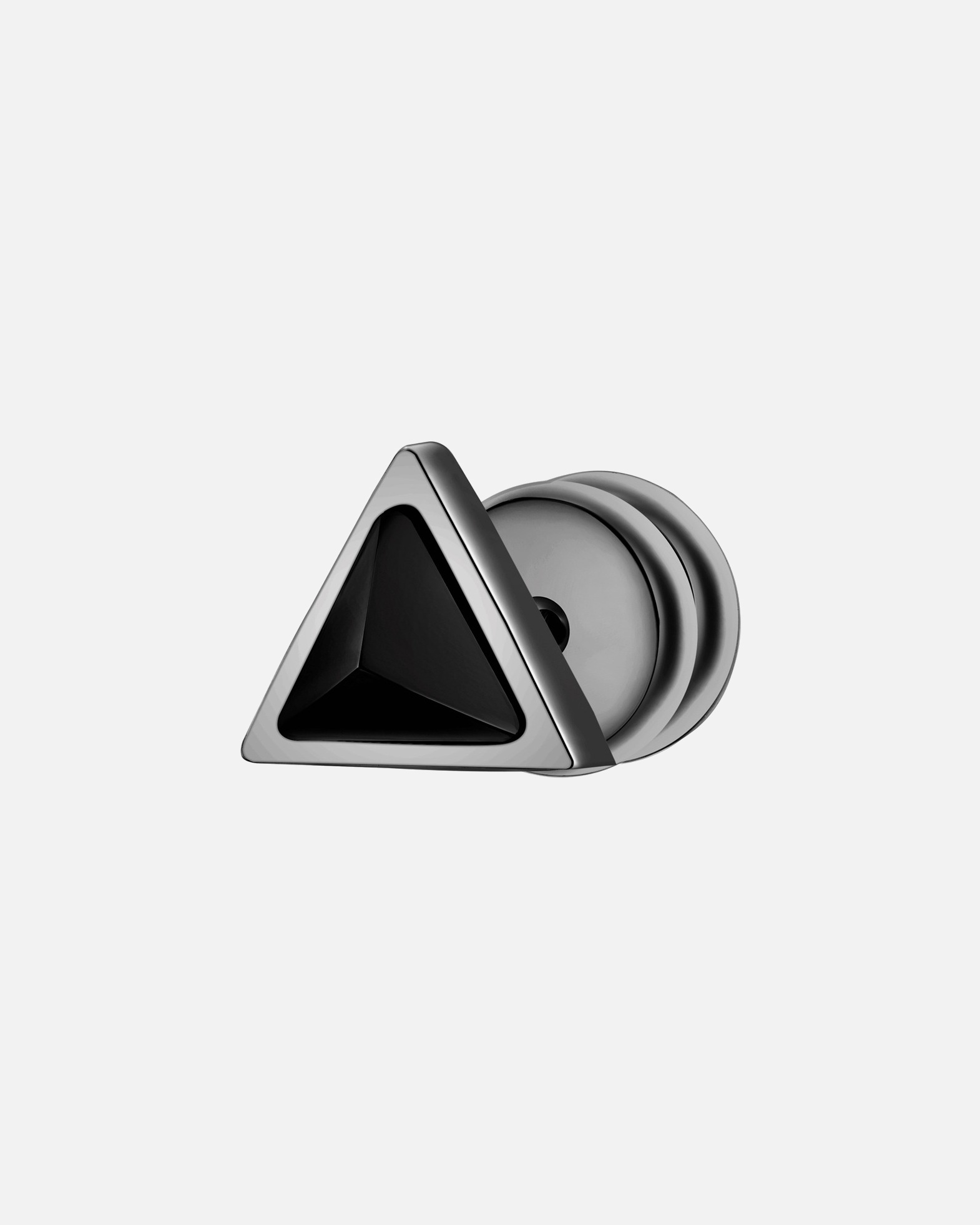 Boucle d'oreilles for HommeBoucles d´oreilles Triangle en Acier inoxydable en Gunmetal5,7 mm