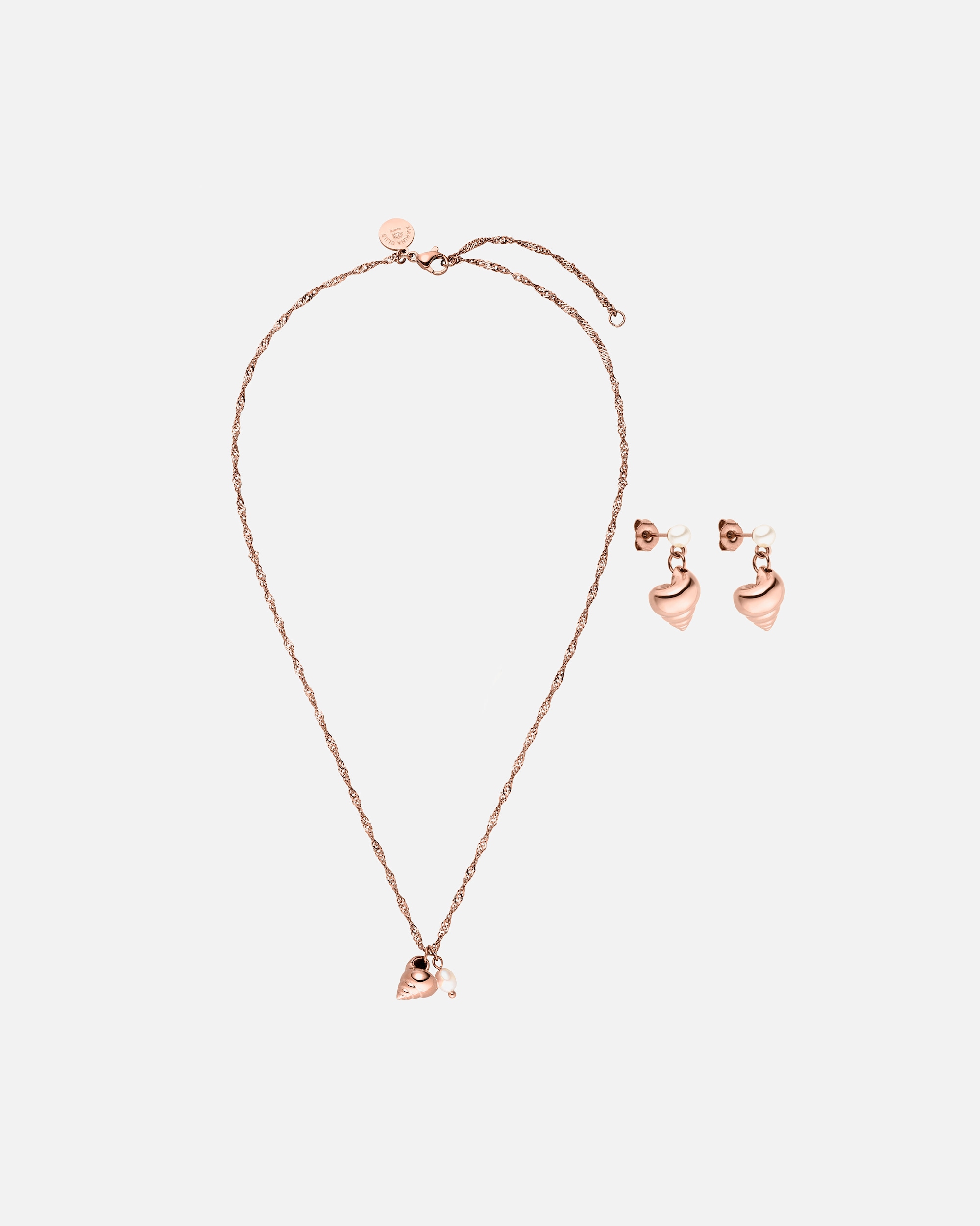 Parure de bijoux for FemmePureleiMahina Club Seashore Ensemble de bijoux 100% acier inoxydableOr Rose