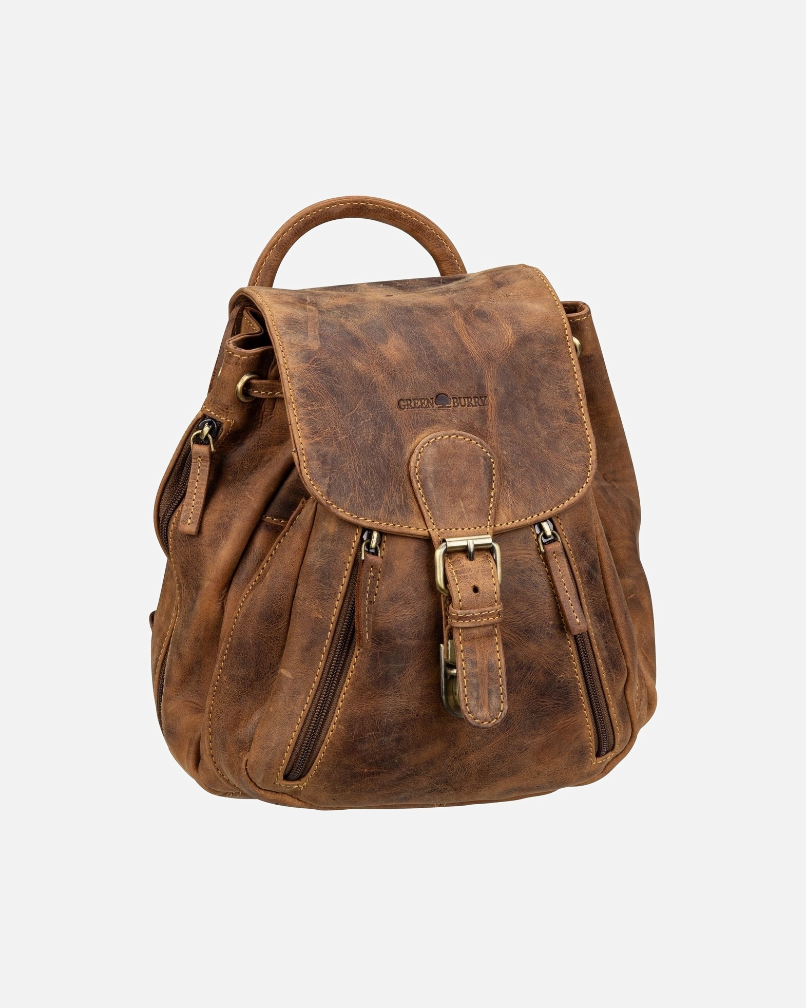 Rucksack für Weiblich Greenburry Vintage City-Rucksack braun