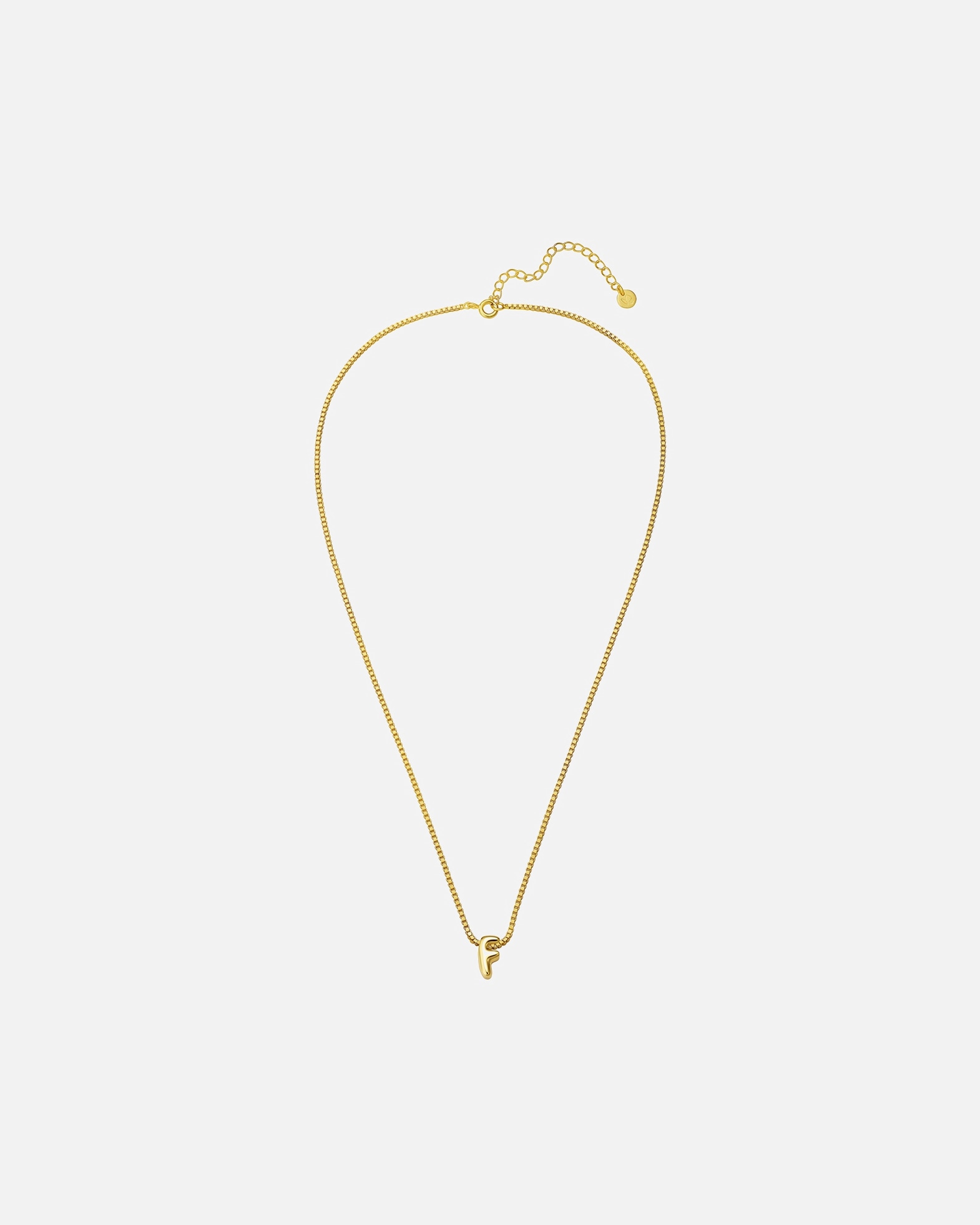 Halskette für Weiblich Glanzstücke München Halskette Buchstabe F aus Sterling Silber in gelbgold 40,0 cm Basiskette + 5,0 cm Verlängerung