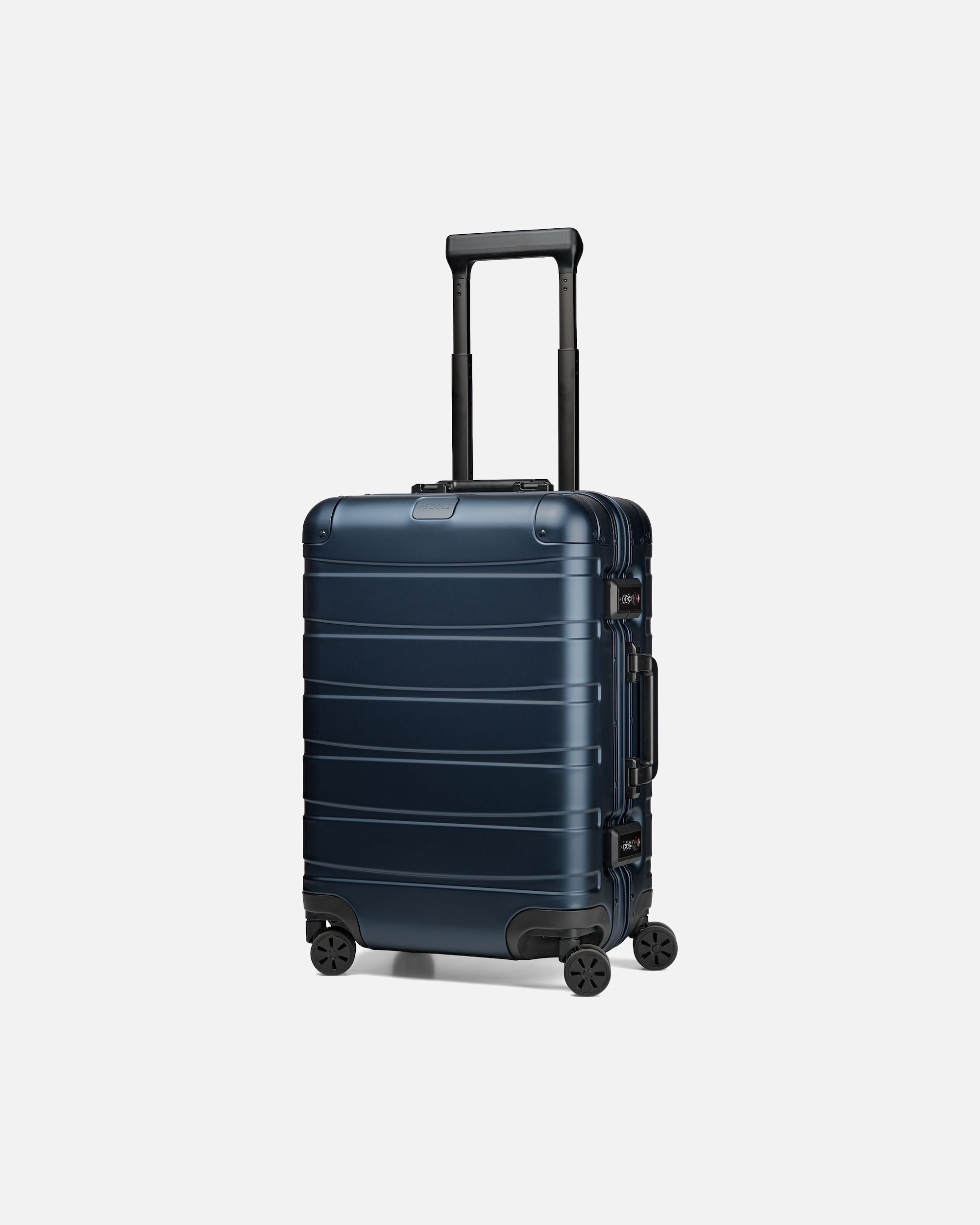 Handgepäckkoffer für Männlich Redolz Pro Aluminium 4-Rollen Kabinentrolley S Aluminium 55 cm deep blue