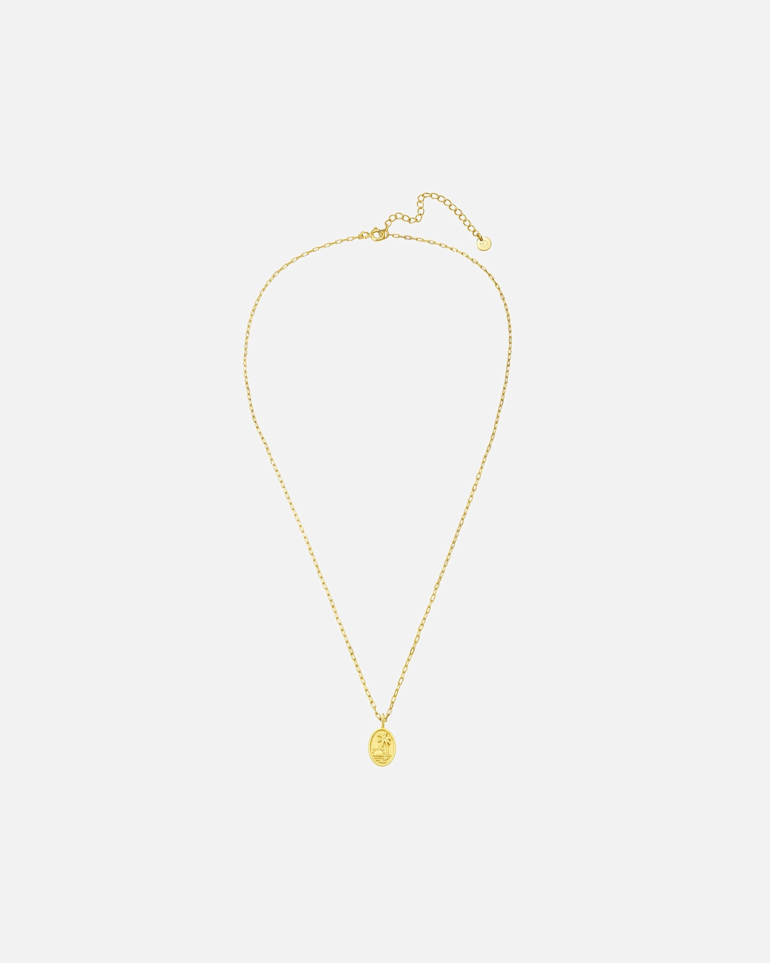 Halskette für Weiblich Glanzstücke München Halskette Sonnenuntergang/Palme aus Sterling Silber in gelbgold 40,0 cm Basiskette + 5,0 cm Verlängerung