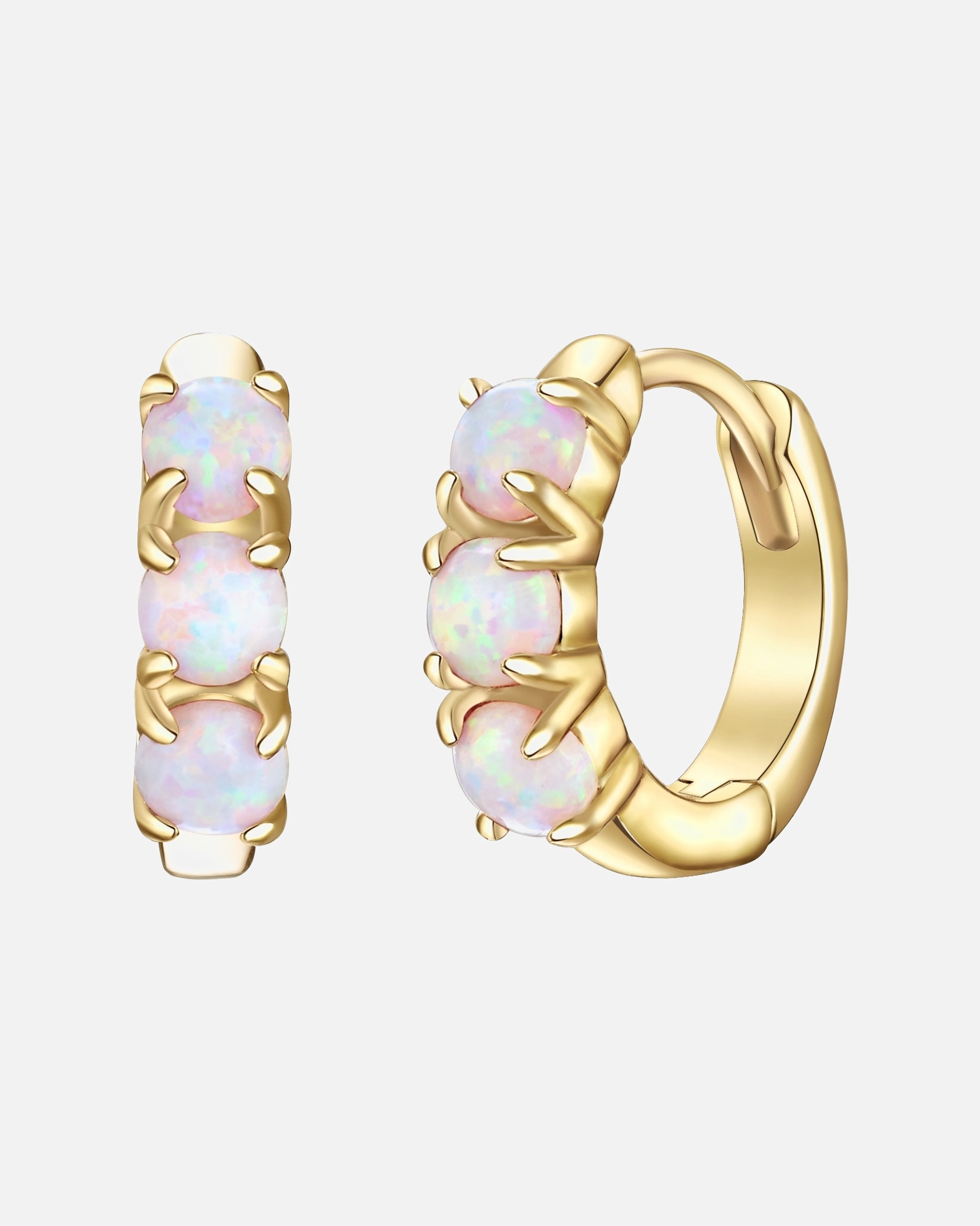 Boucle d'oreilles for FemmeGlanzstücke MünchenCréoles en argent Argent sterling Opale (synth.) en Or jaune10,5 mm