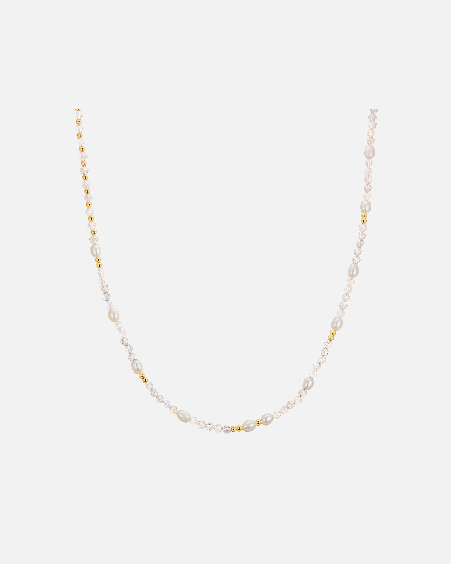 Collier for FemmeSüßwasser-Zuchtperle en Edelsteinkette en Halskette40,0 cm Basiskette + 5,0 cm Verlängerung
