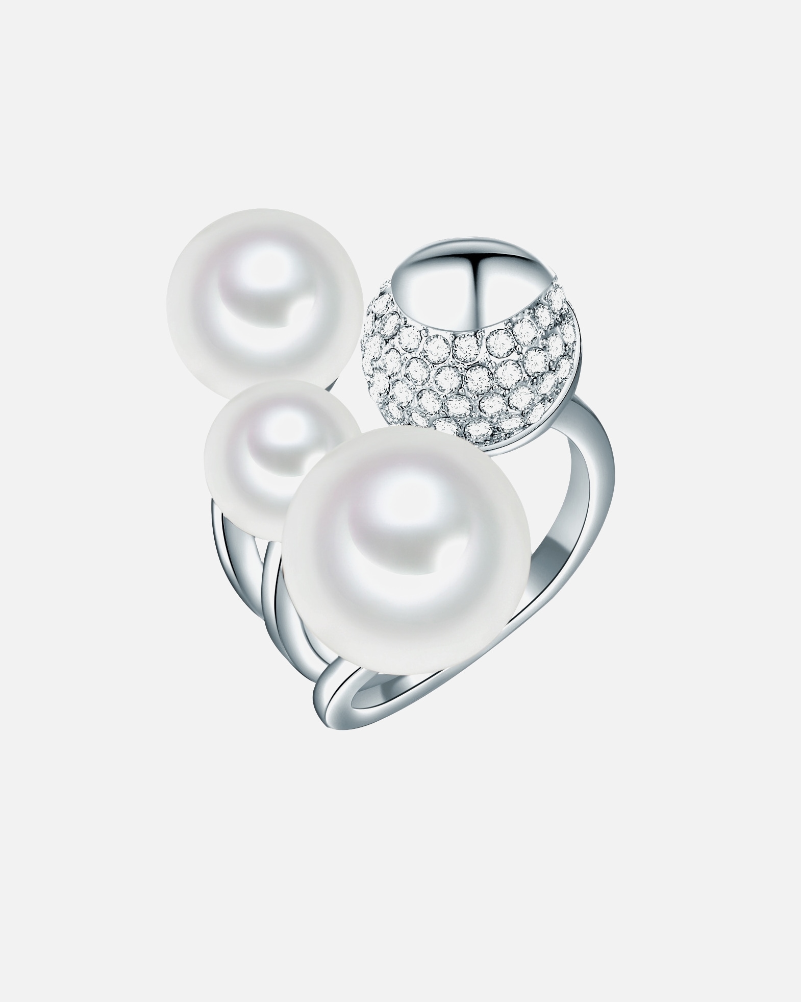 Bague for FemmeLulu & JaneBague avec perle Laiton Verre Perles organiques en Argent52