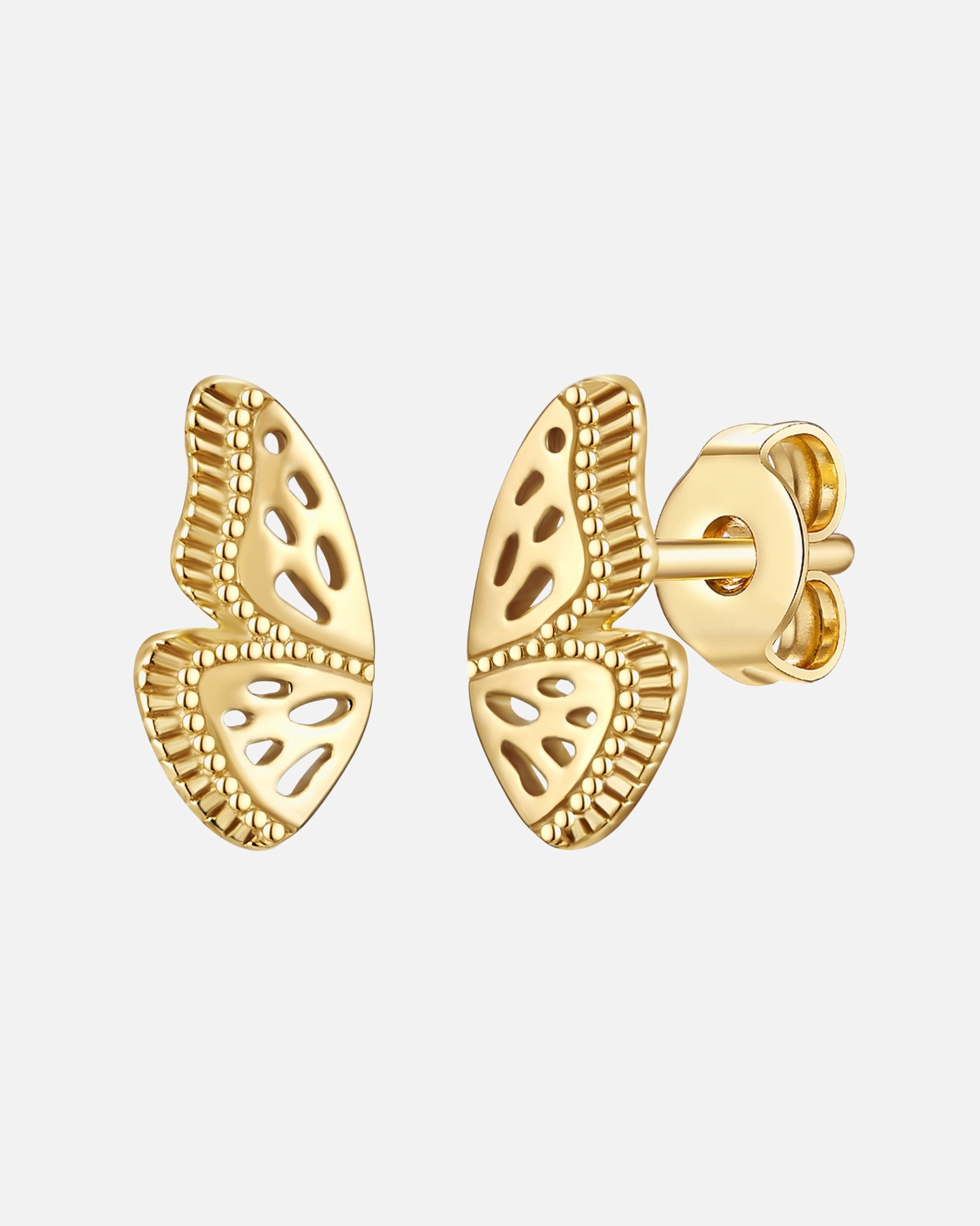 Boucle d'oreilles for FemmePuces d'oreilles en argent Papillon Argent sterling en Or jaune10,5 mm