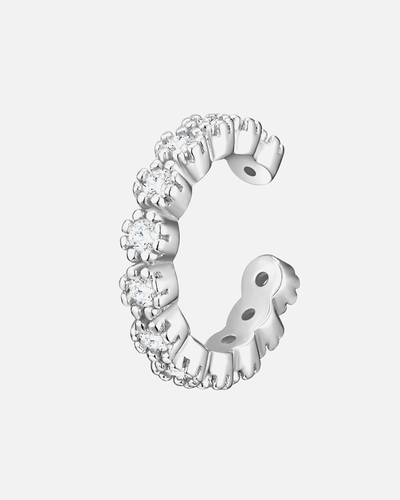 Boucles d'oreilles Ear Cuff for FemmeManchette d'oreille en argent Argent sterling Oxyde de zirconium (CZ) en Argent15,1 mm