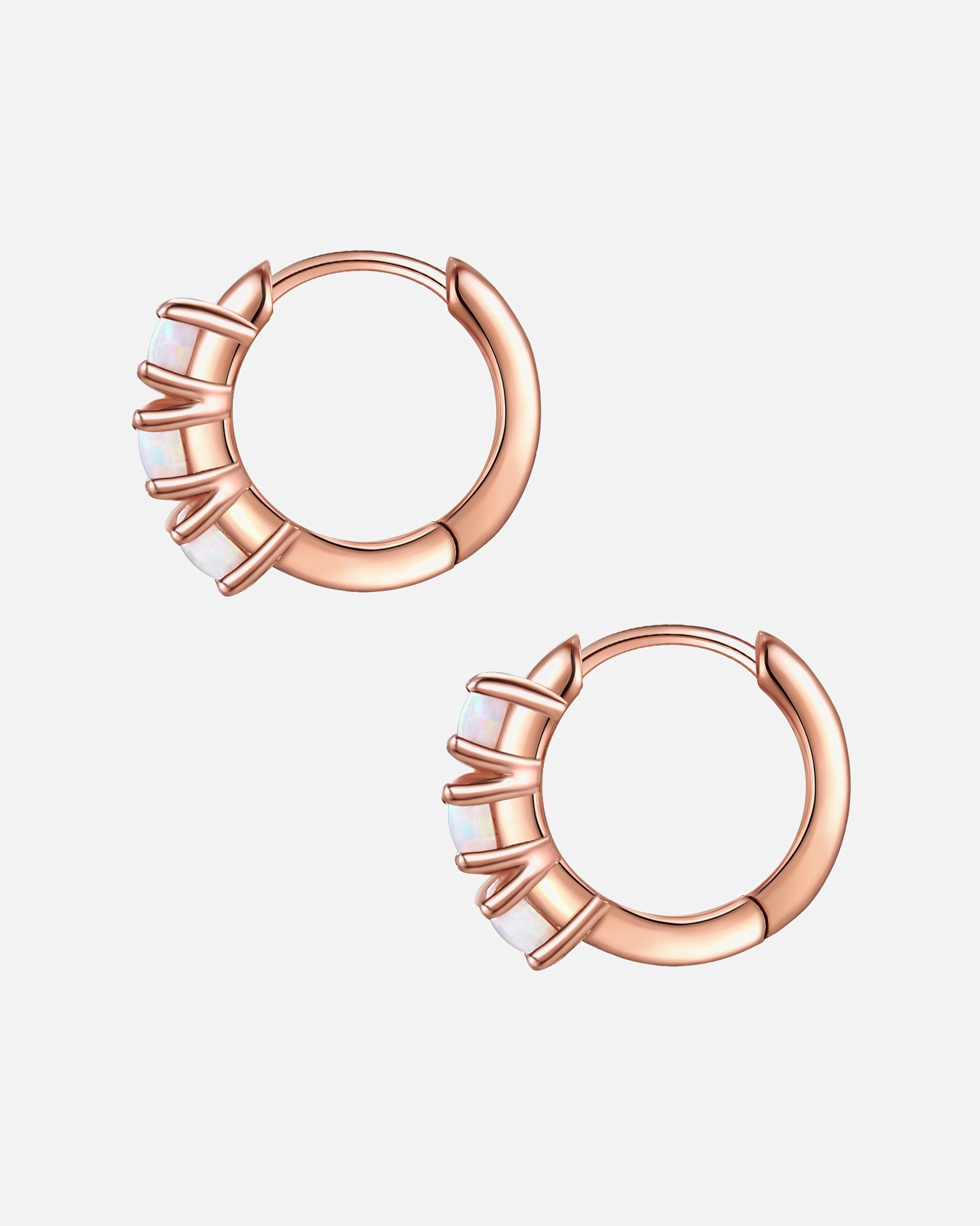 Boucle d'oreilles for FemmeGlanzstücke MünchenCréoles en argent Argent sterling Opale (synth.) en Or rose10,5 mm