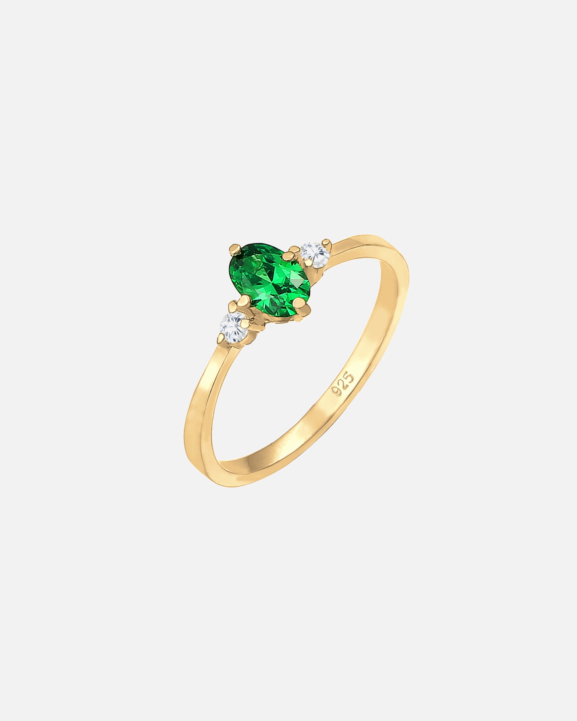 Bague for FemmeElliFemmes Bande Élégant avec Cristaux de Zirconium Vert en Argent Sterling 92552