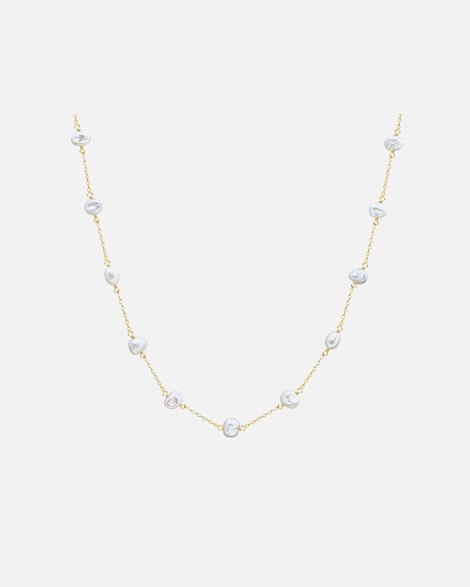 Collier for FemmeCollier de perles Argent sterling Perle de culture d'eau douce en Or jaune40,0 cm Basiskette + 7,0 cm Verlängerung