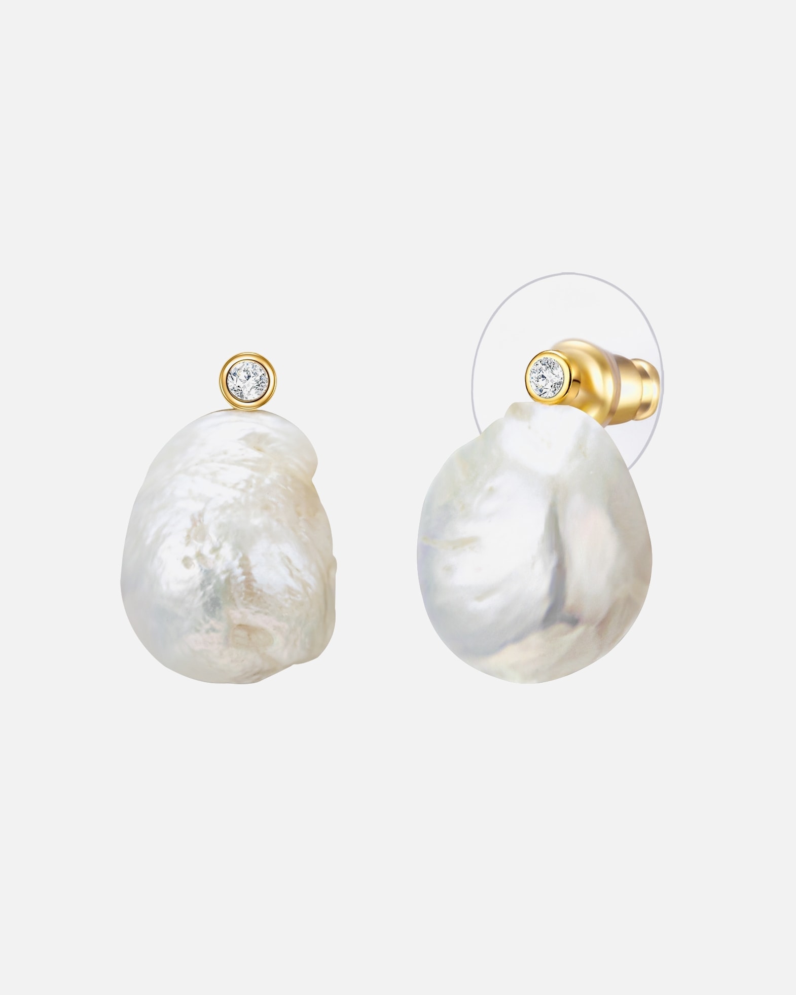 Boucle d'oreilles for FemmeLulu & JanePuce d'oreille en perle Métal Perles organiques en Or jaune17,3 mm