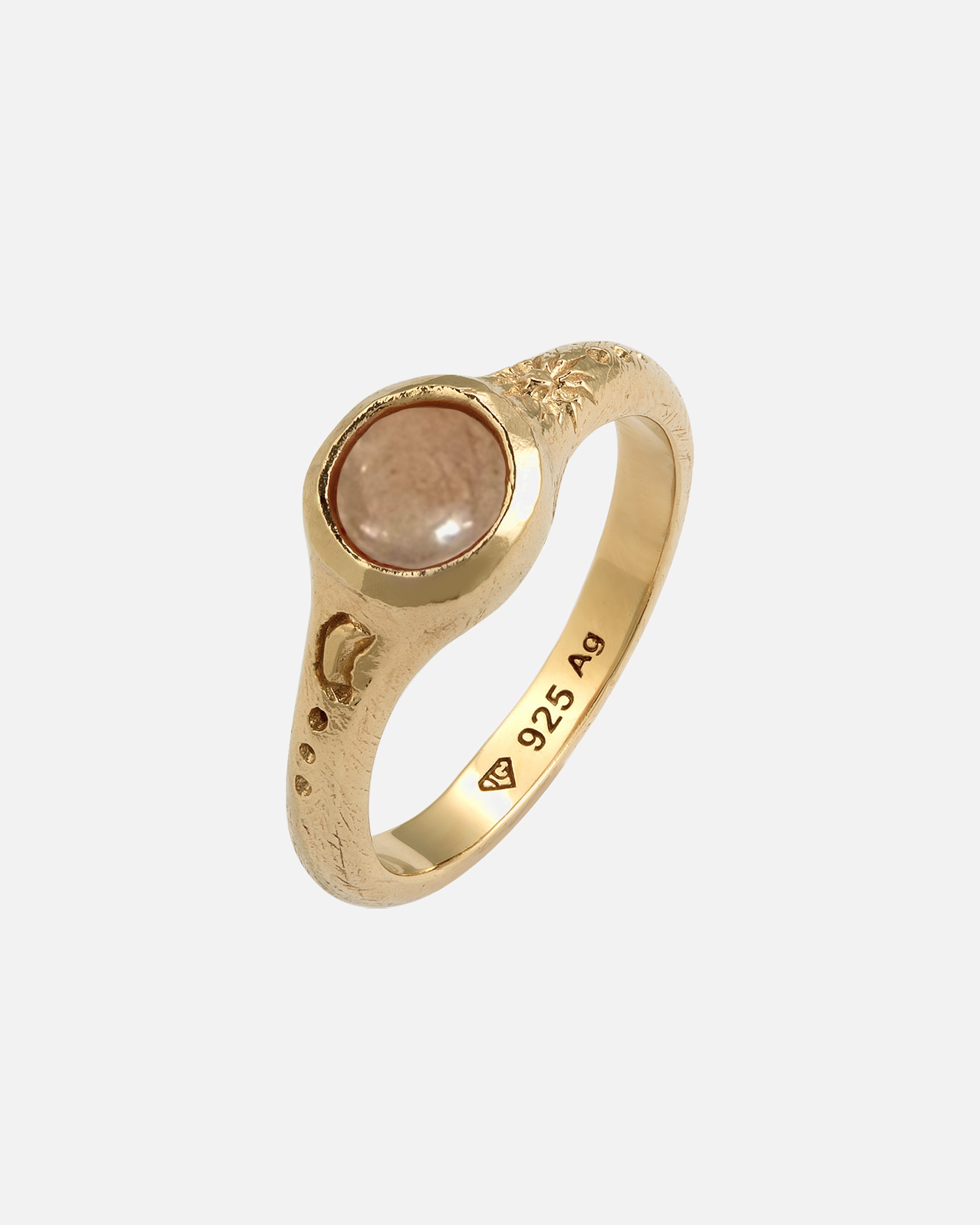 Ring für Weiblich Haze & Glory Default Brand Line Sonnenstein Orange 925 Sterling Silber vergoldet - De La Ray 62
