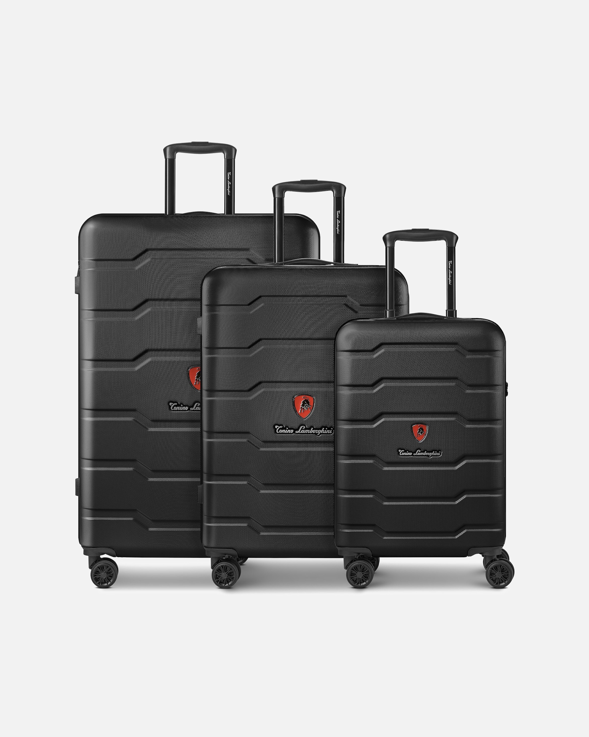 Koffer für Männlich Tonino Lamborghini Bologna 4 Rollen Kofferset 3-teilig black