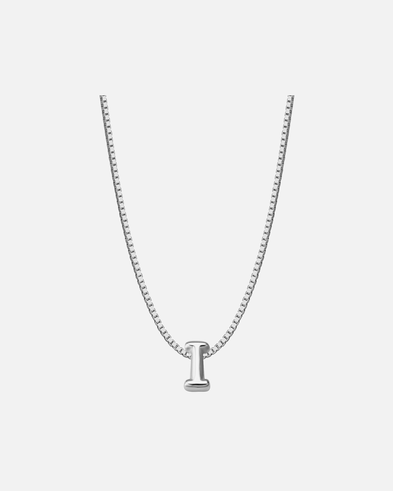 Halskette für Weiblich Halskette Buchstabe I aus Sterling Silber in silber 40,0 cm Basiskette + 5,0 cm Verlängerung