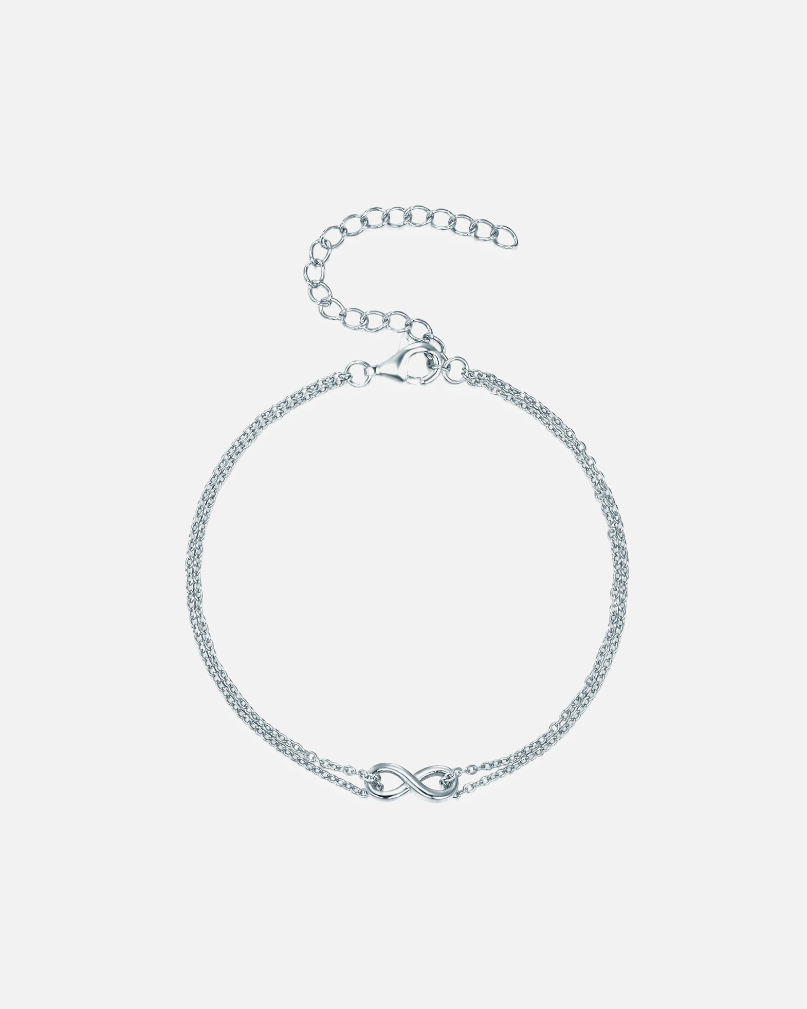 Armband für Weiblich Lulu & Jane Armband Infinity aus Sterling Silber in Silber 16,0 cm Basislänge + 5,0 cm Verlängerung