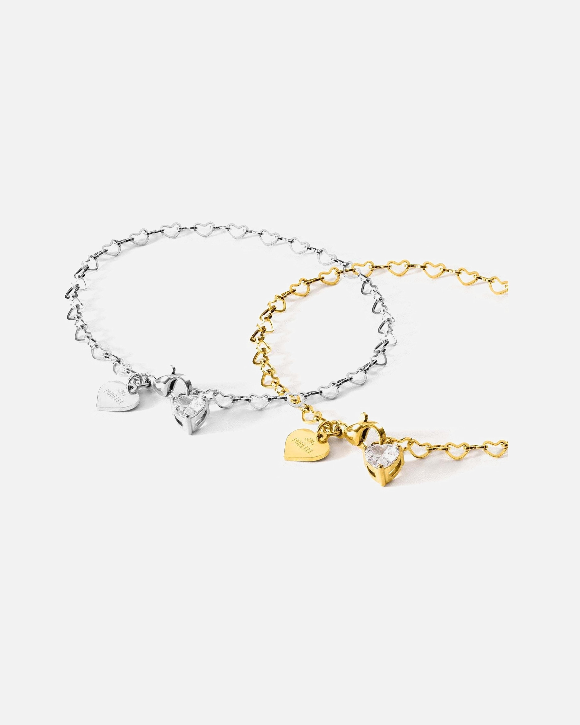 Parure de bijoux for UnisexePureleiEndless Love Ensemble de bracelets 100% acier inoxydableBicolore/ Or/Argent