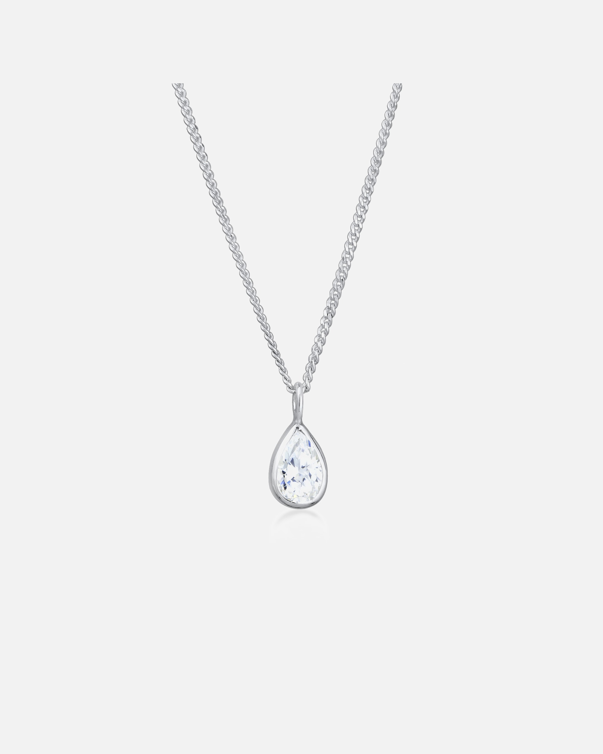 Collier for FemmeElliFemmes Goutte Pendentif Simple avec Zirconium en Argent Sterling 92542
