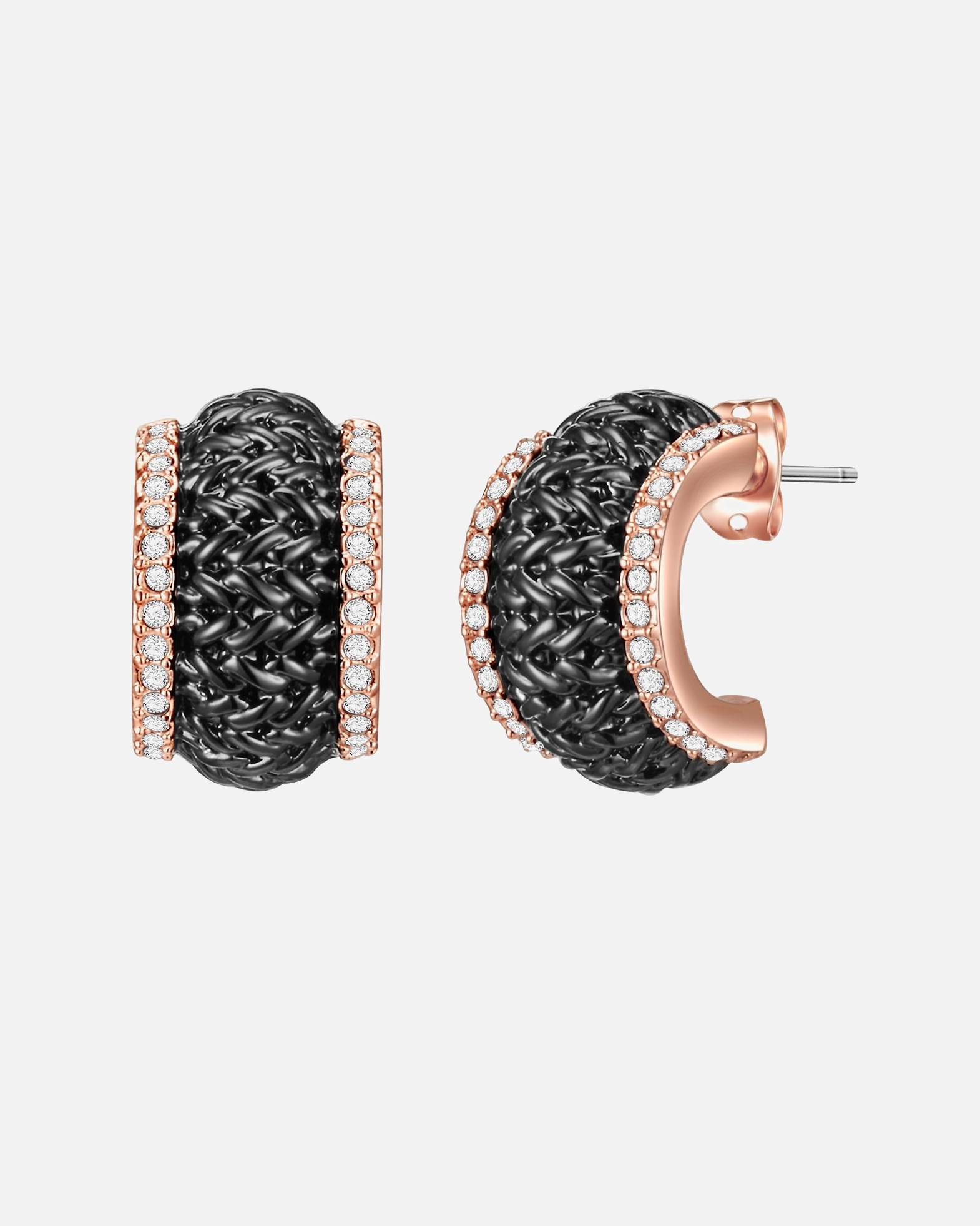 Boucle d'oreilles for FemmeBoucles d´oreilles Alliage de fer Orné de cristaux Swarovski® en Or rose/noir17,1 mm