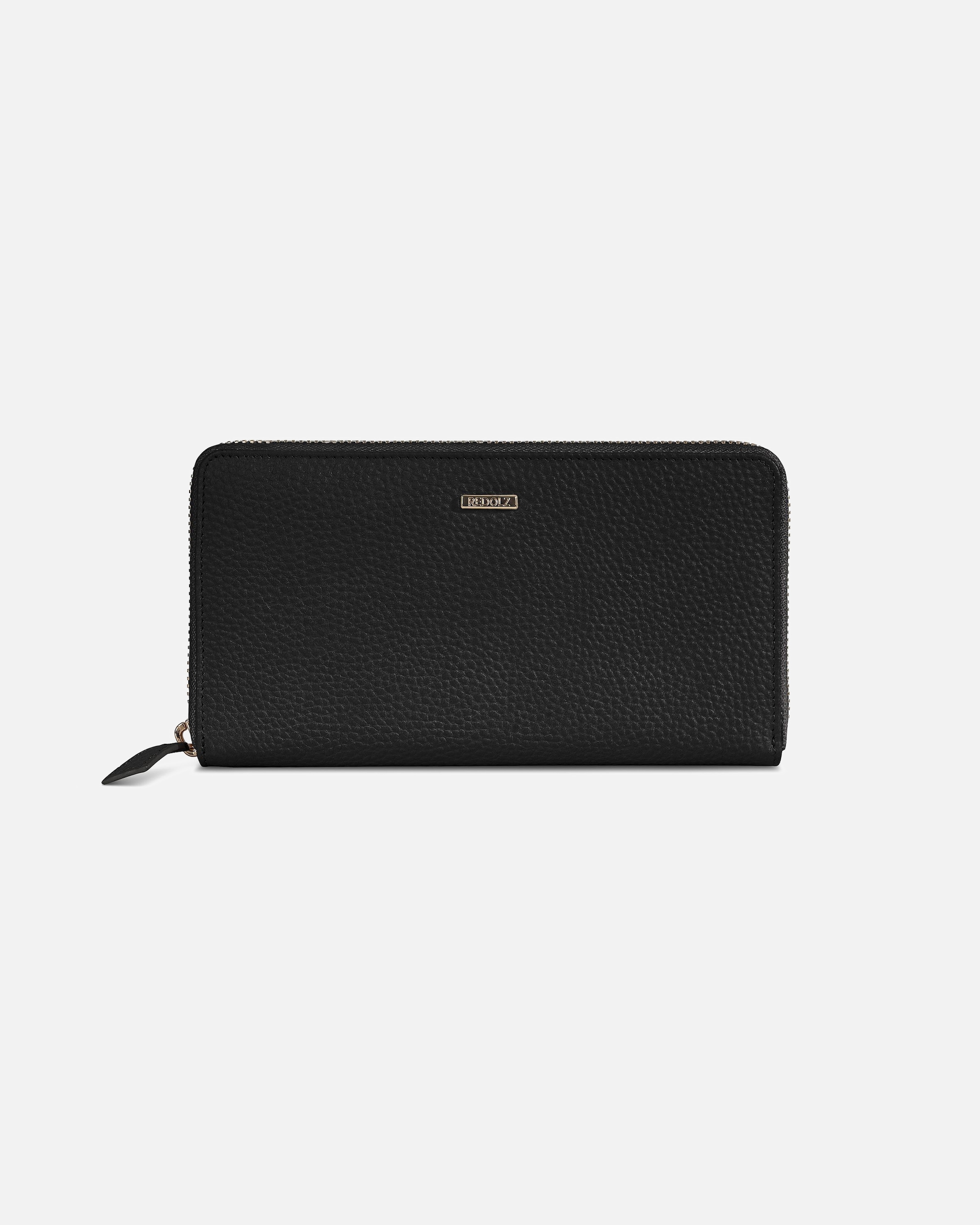 Portemonnaie für Weiblich Redolz Leather Essentials Geldbörse Leder 19 cm black