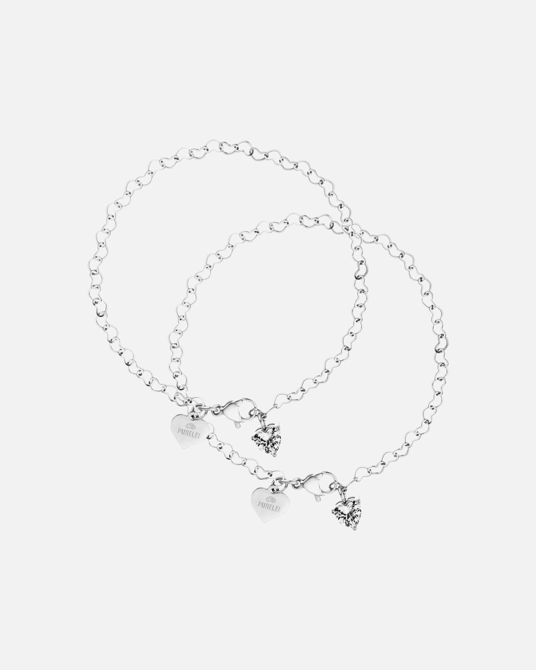 Parure de bijoux for UnisexePureleiEndless Love Ensemble de bracelets 100% acier inoxydableArgent