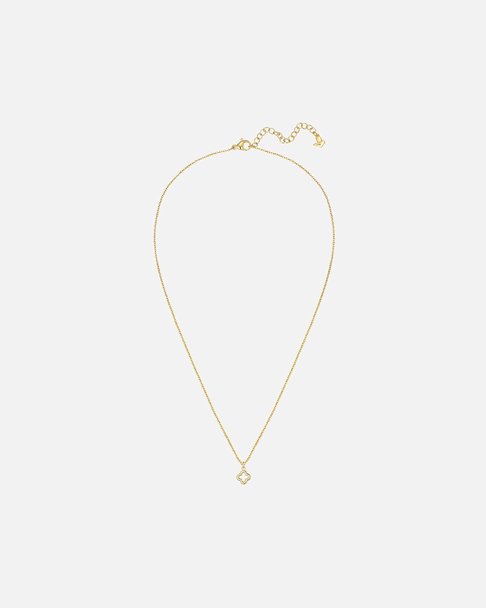 Halskette für Weiblich Glanzstücke München Halskette Kleeblatt aus Edelstahl in gelbgold 40,0 cm Basiskette + 5,0 cm Verlängerung