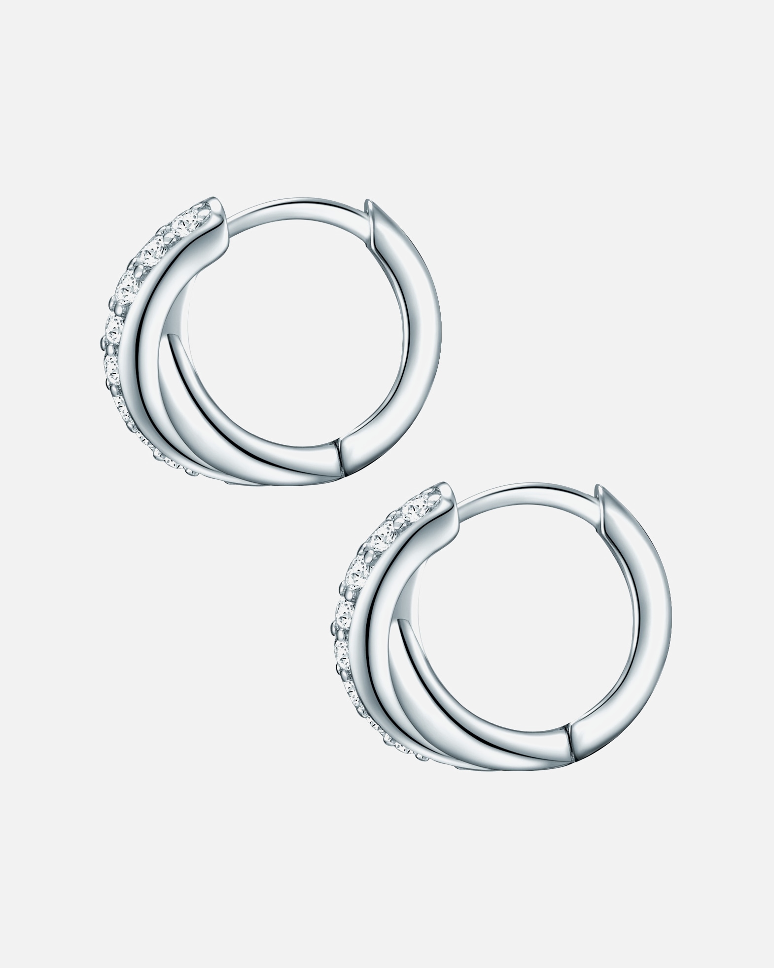 Créoles for FemmeRafaela DonataCréoles en argent Argent sterling Oxyde de zirconium (CZ) en Argent12,8 mm