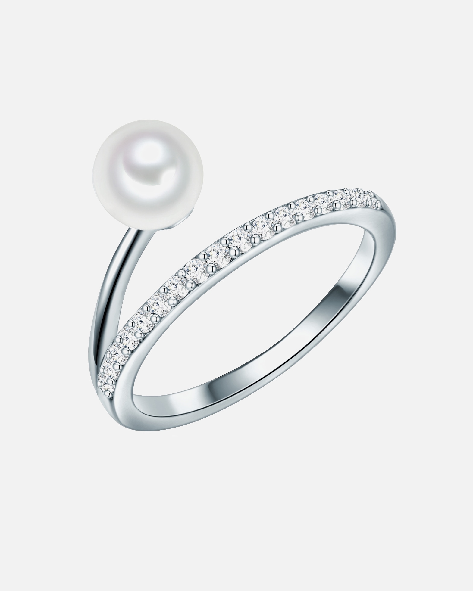 Bague for FemmeValero PearlsBague Argent sterling Oxyde de zirconium (CZ) Perle de culture d'eau douce en Argent50