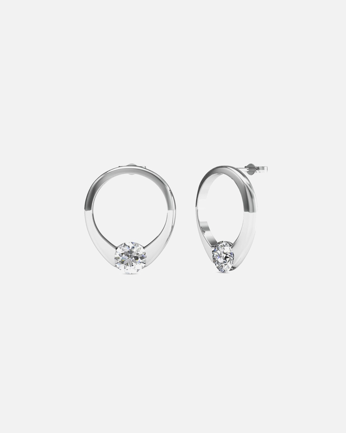 Ohrringe für Weiblich MYC-Paris Mini-Ring-Ohrstecker Silber