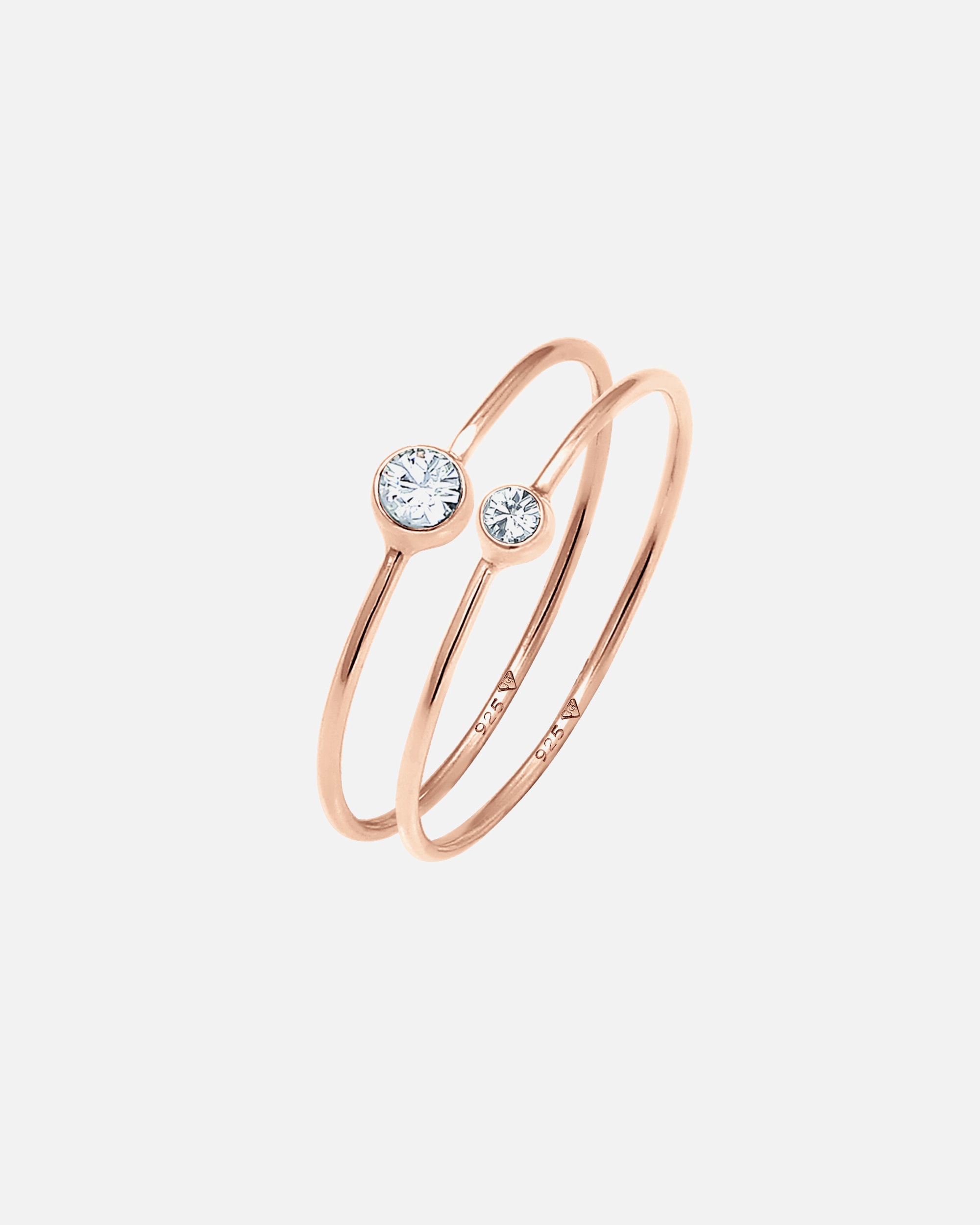 Bague for FemmeElliFemmes Ensemble Élégant Basique avec Cristaux en Argent Sterling 92560